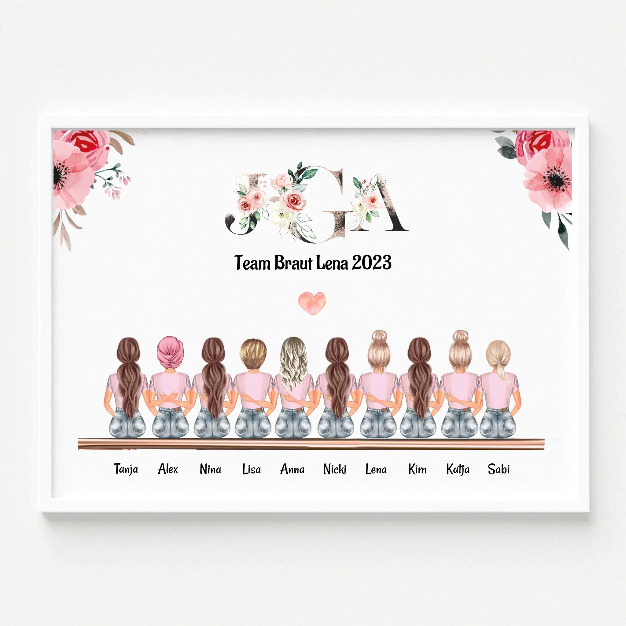 10 Freundinnen Poster & Bilder personalisiert Digital Datei als Geschenk - Prinolla