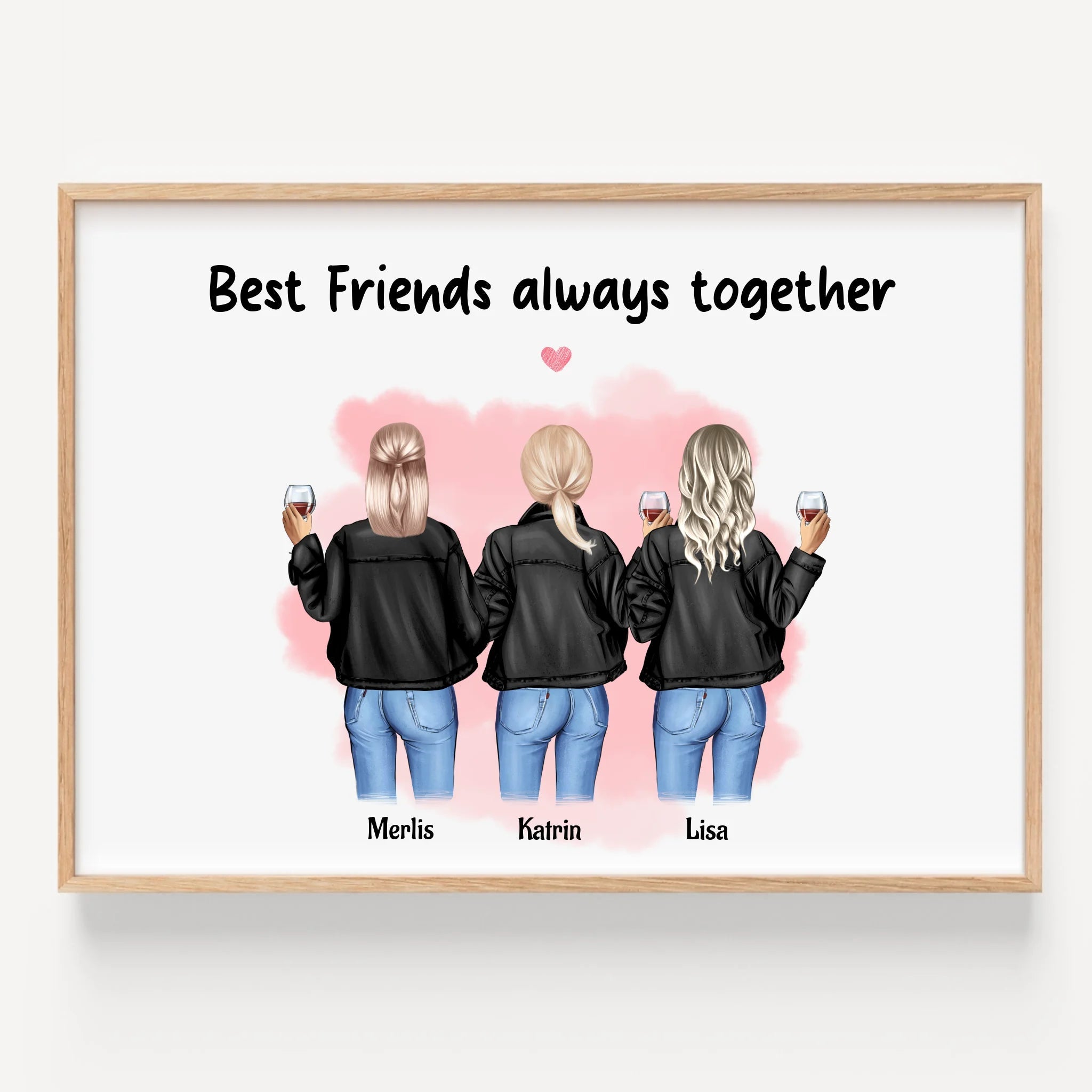 3 beste Freundin Bild Geschenk selber gestalten - Prinolla