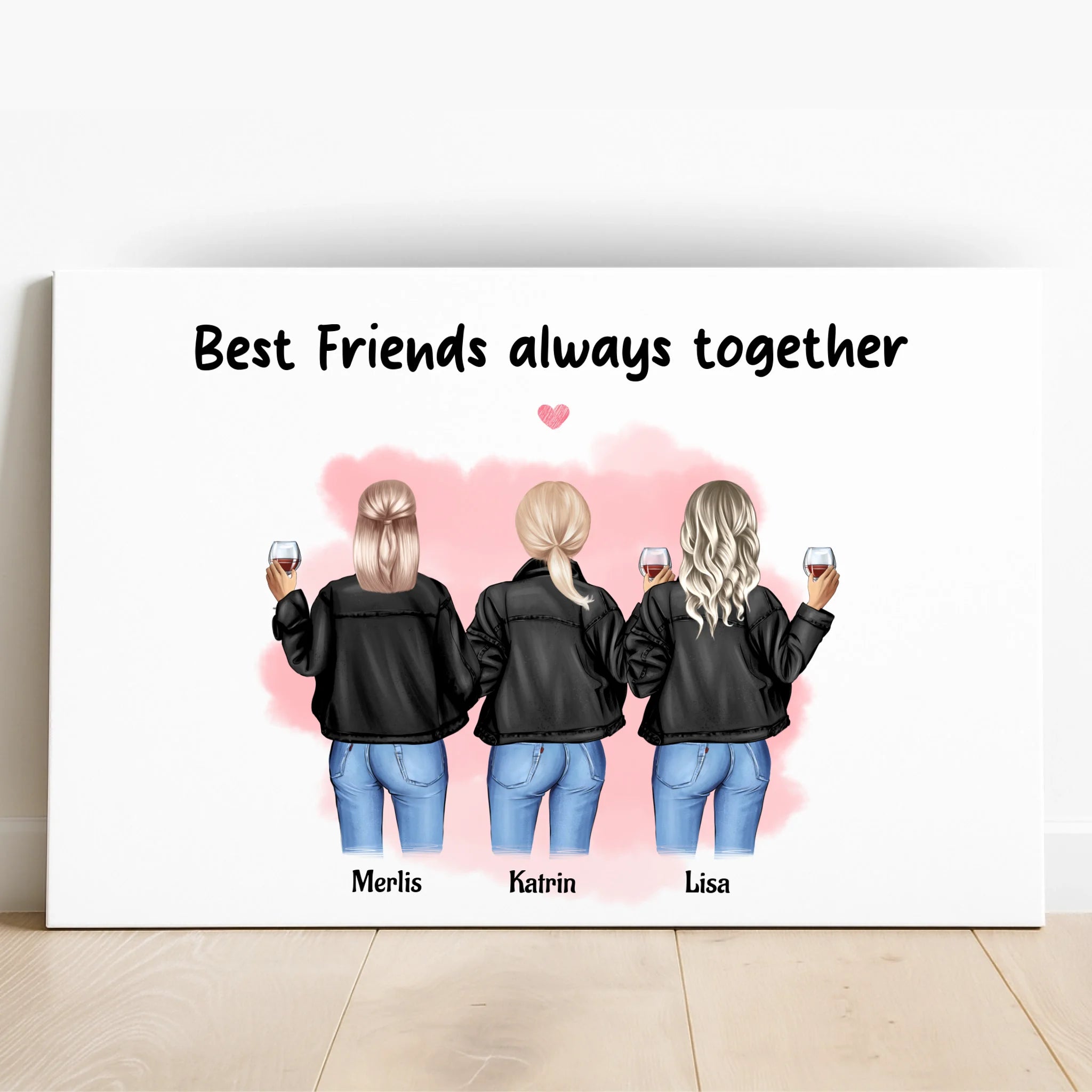 3 beste Freundin Bild Geschenk selber gestalten - Prinolla