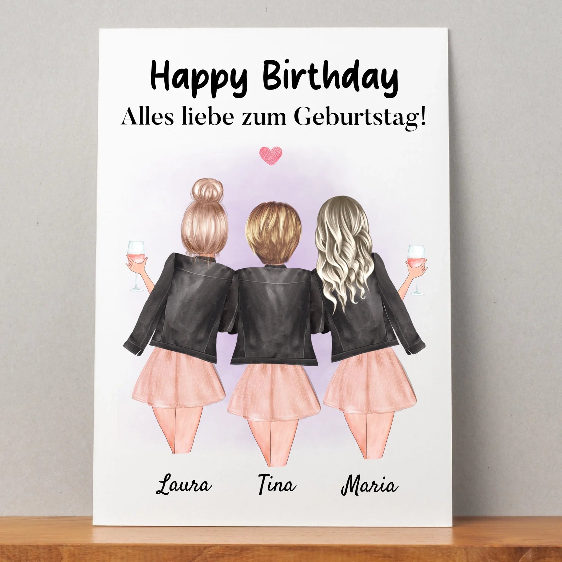 3 Freundinnen Geburtstagsgeschenk Bild gestalten - Prinolla