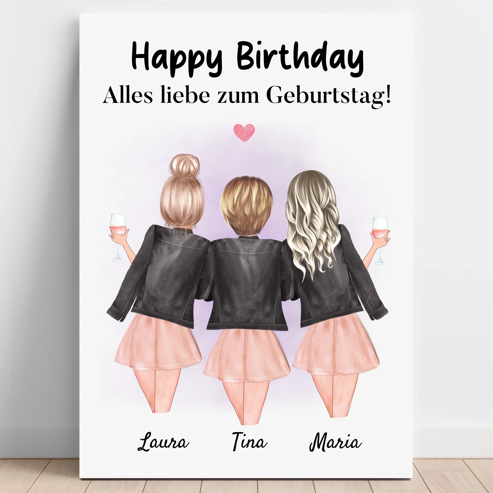 3 Freundinnen Geburtstagsgeschenk Bild gestalten - Prinolla