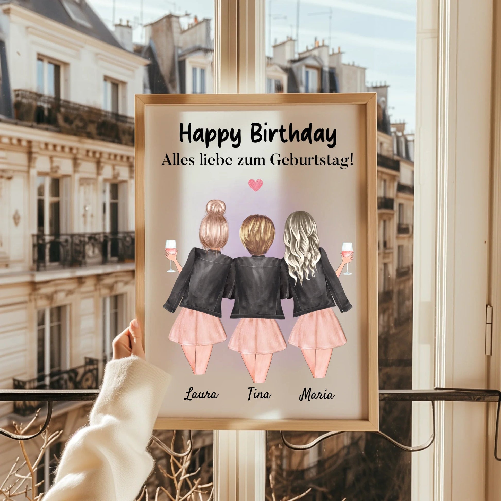 3 Freundinnen Geburtstagsgeschenk Bild gestalten - Prinolla