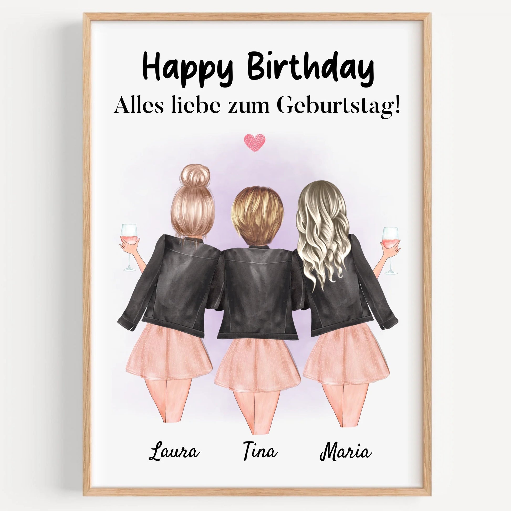 3 Freundinnen Geburtstagsgeschenk Bild gestalten - Prinolla