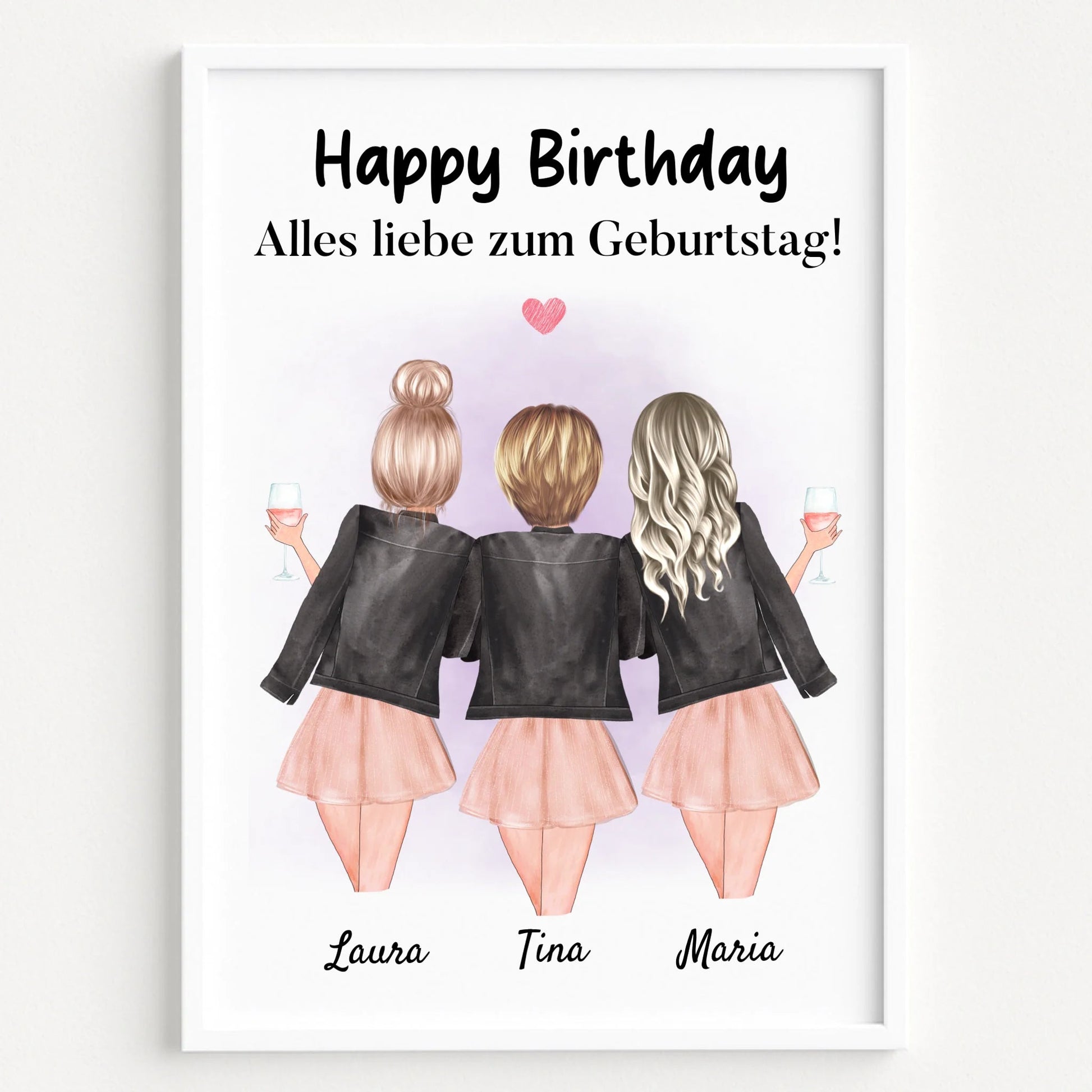 3 Freundinnen Geburtstagsgeschenk Bild gestalten - Prinolla