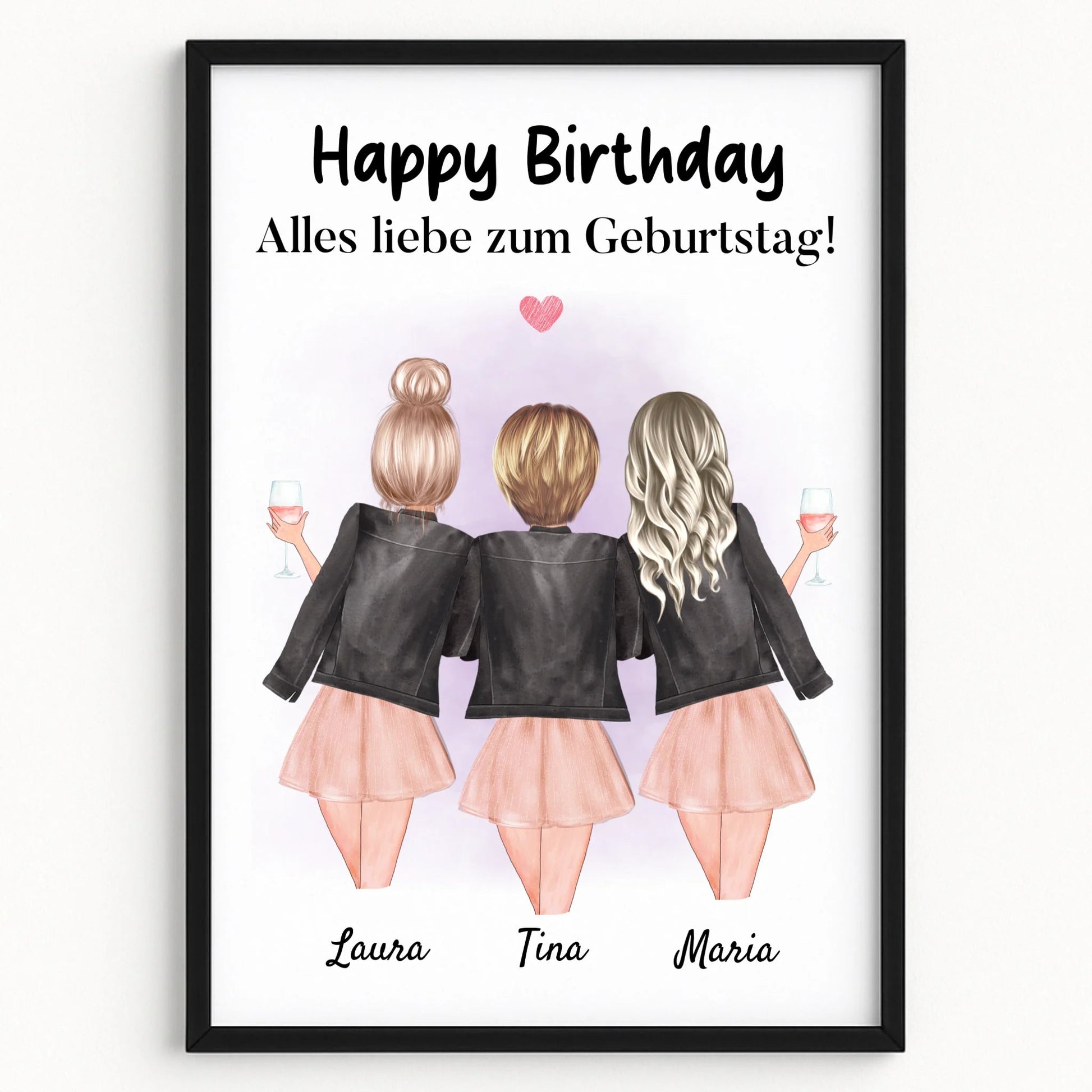 3 Freundinnen Geburtstagsgeschenk Bild gestalten - Prinolla