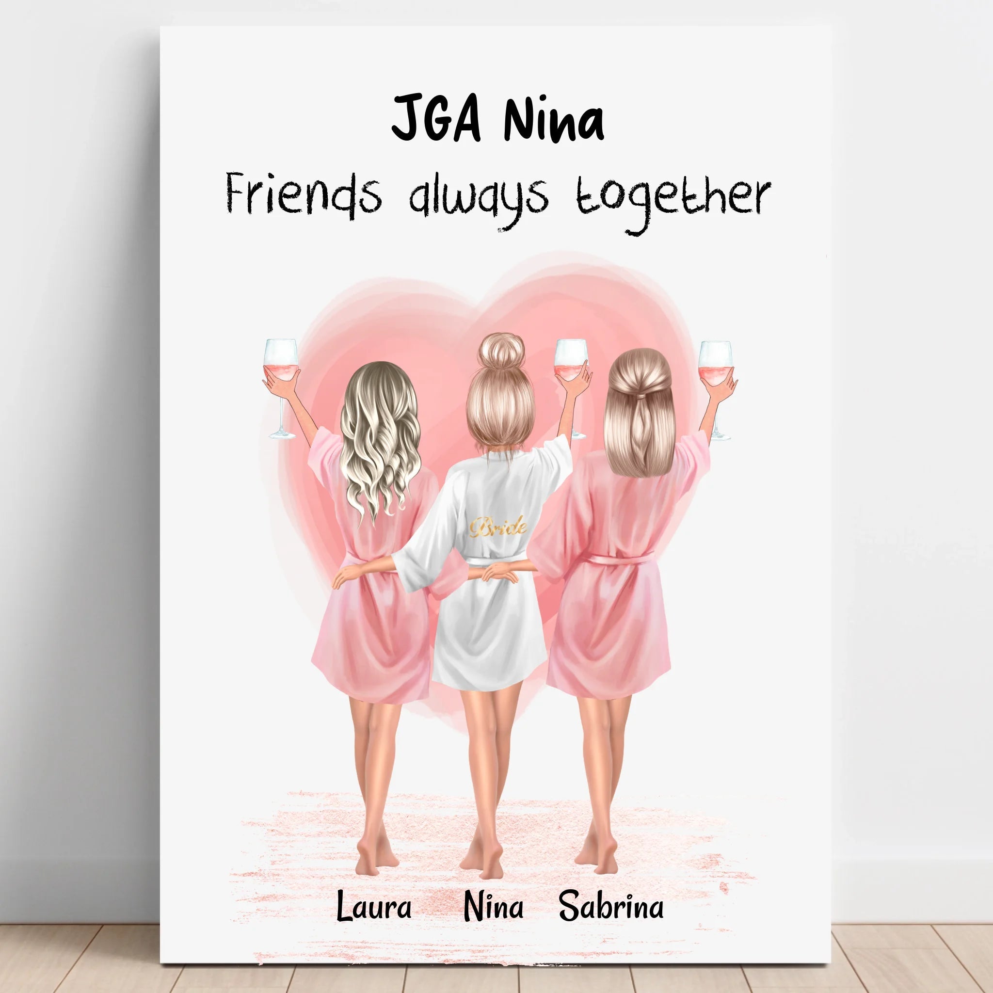 3 Freundinnen JGA Henna Abend Kina Geschenk Bild - Prinolla