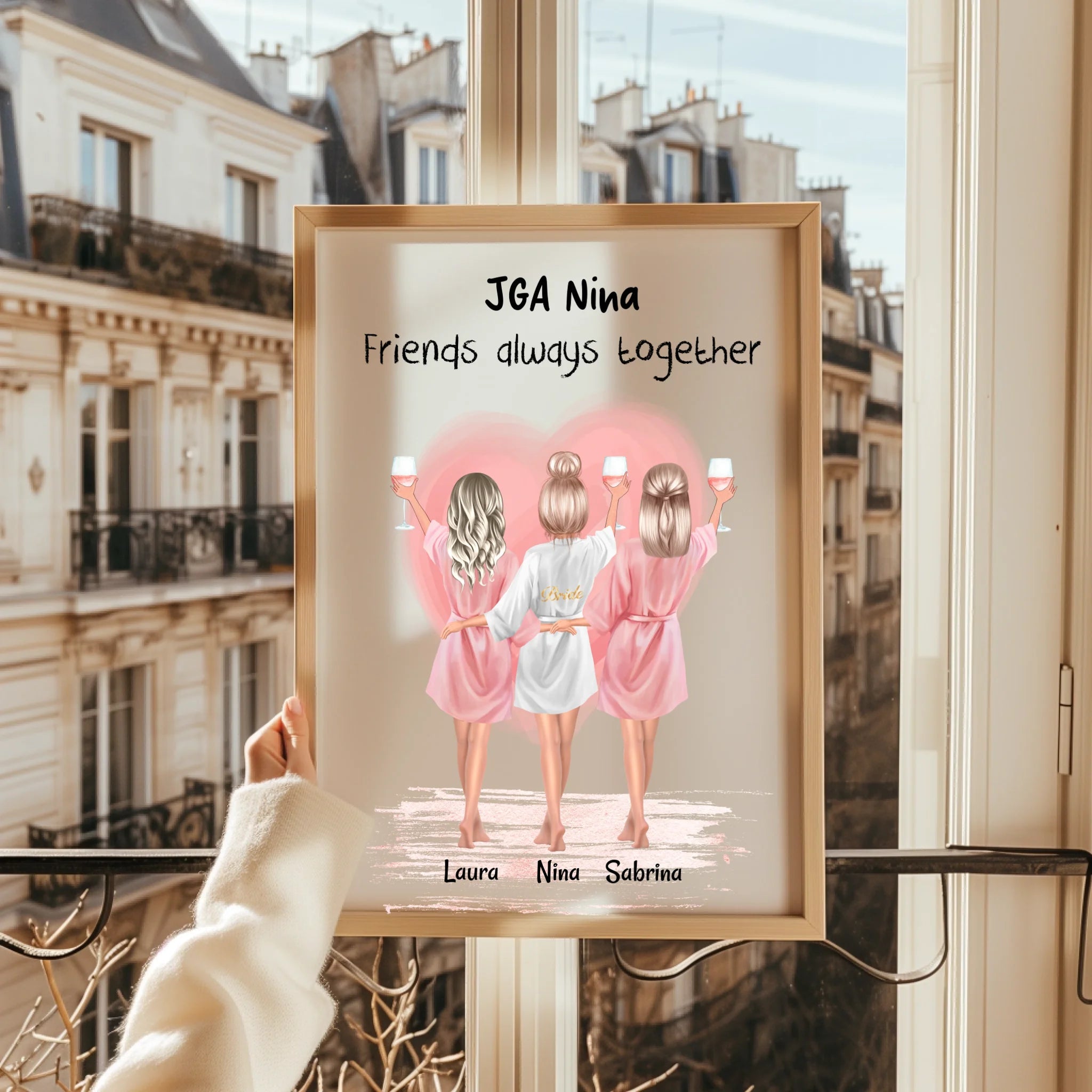 3 Freundinnen JGA Henna Abend Kina Geschenk Bild - Prinolla