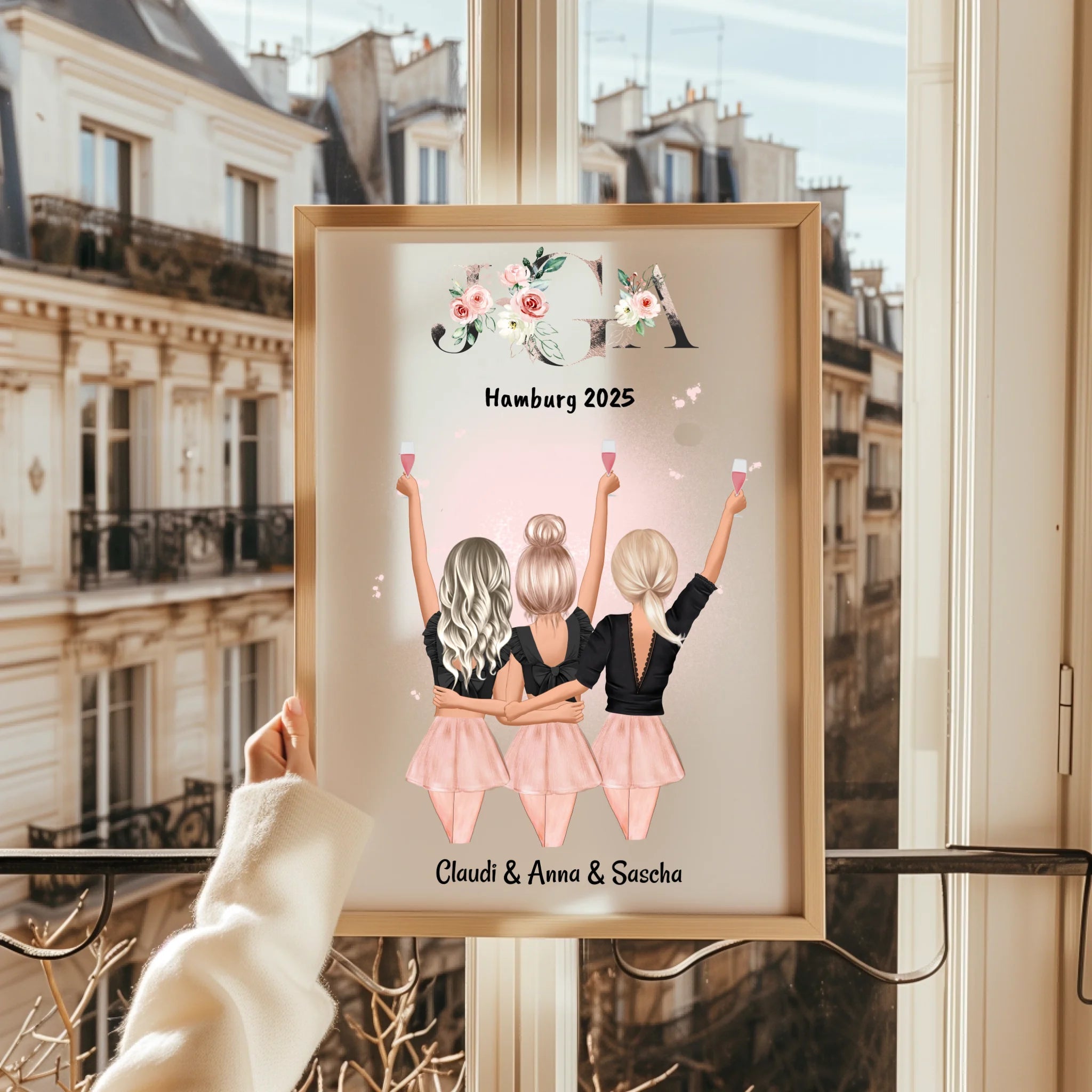 3 Freundinnen JGA Junggesellinnenabschied Bild gestalten - Prinolla