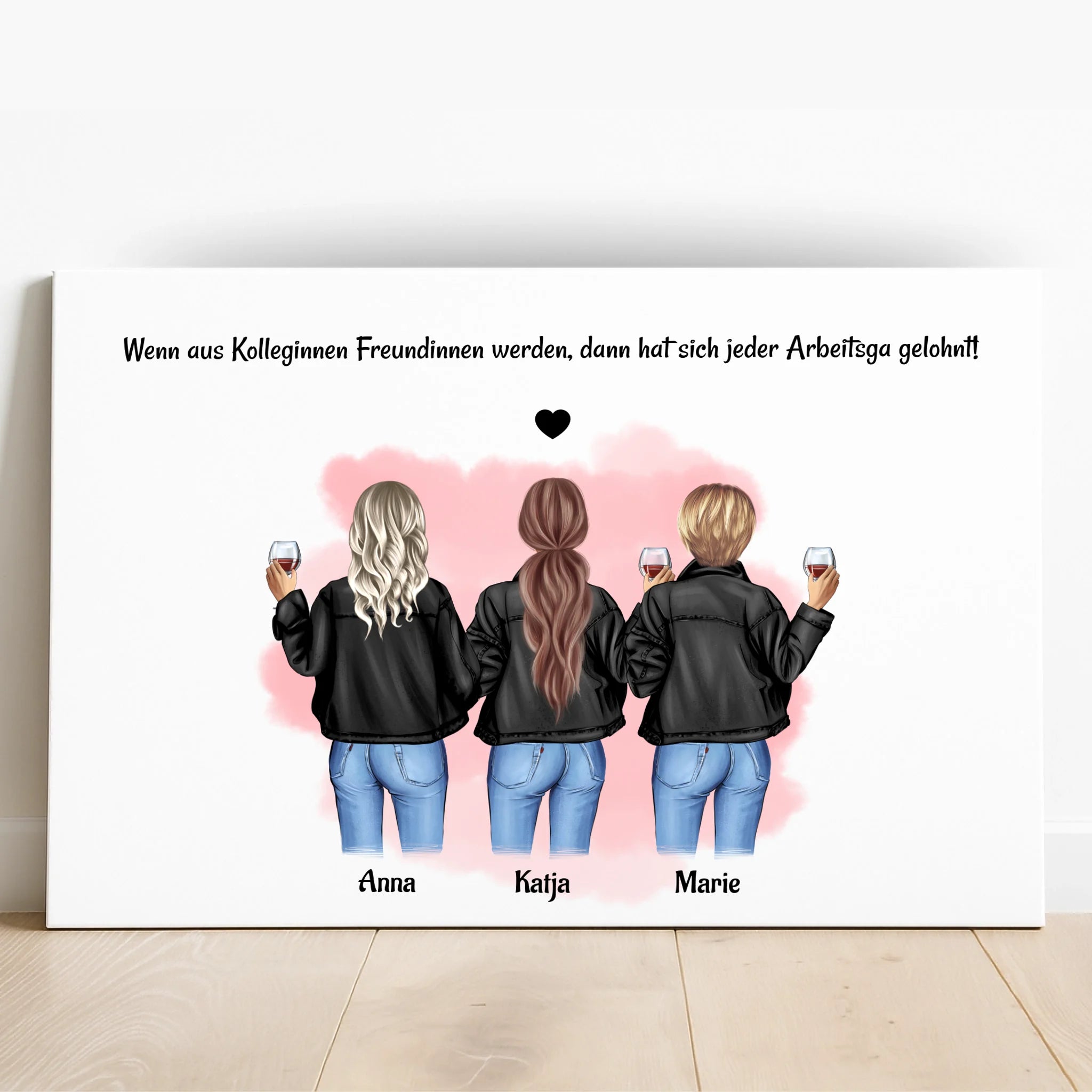 3 Kolleginnen Geschenk Bild mit Spruch - Prinolla