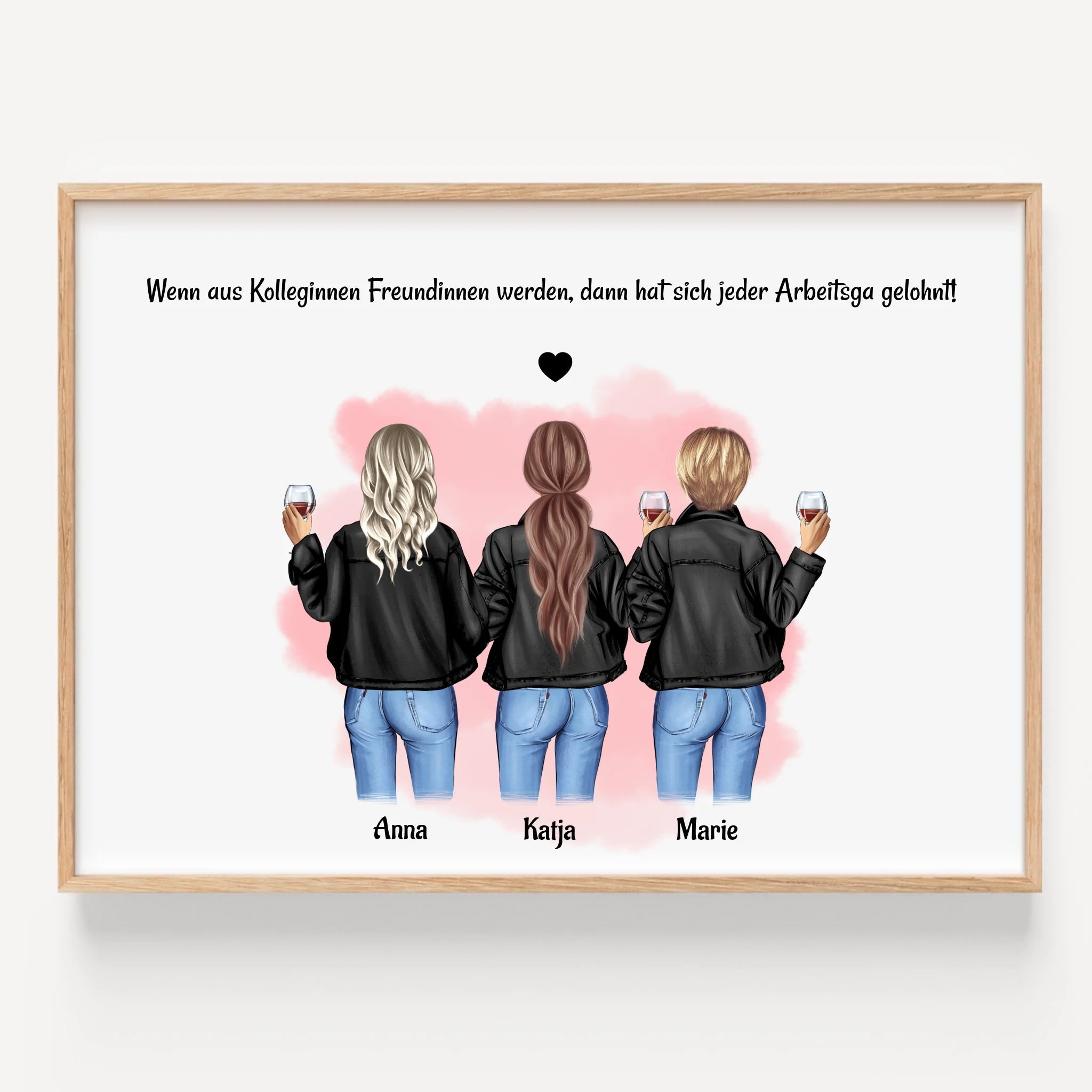3 Kolleginnen Geschenk Bild mit Spruch - Prinolla