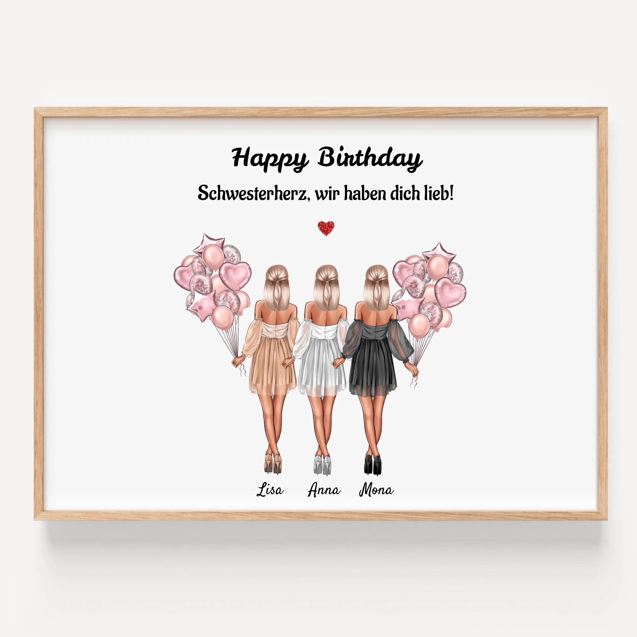 3 Schwester Bild Geschenk persönlich gestalten - Prinolla