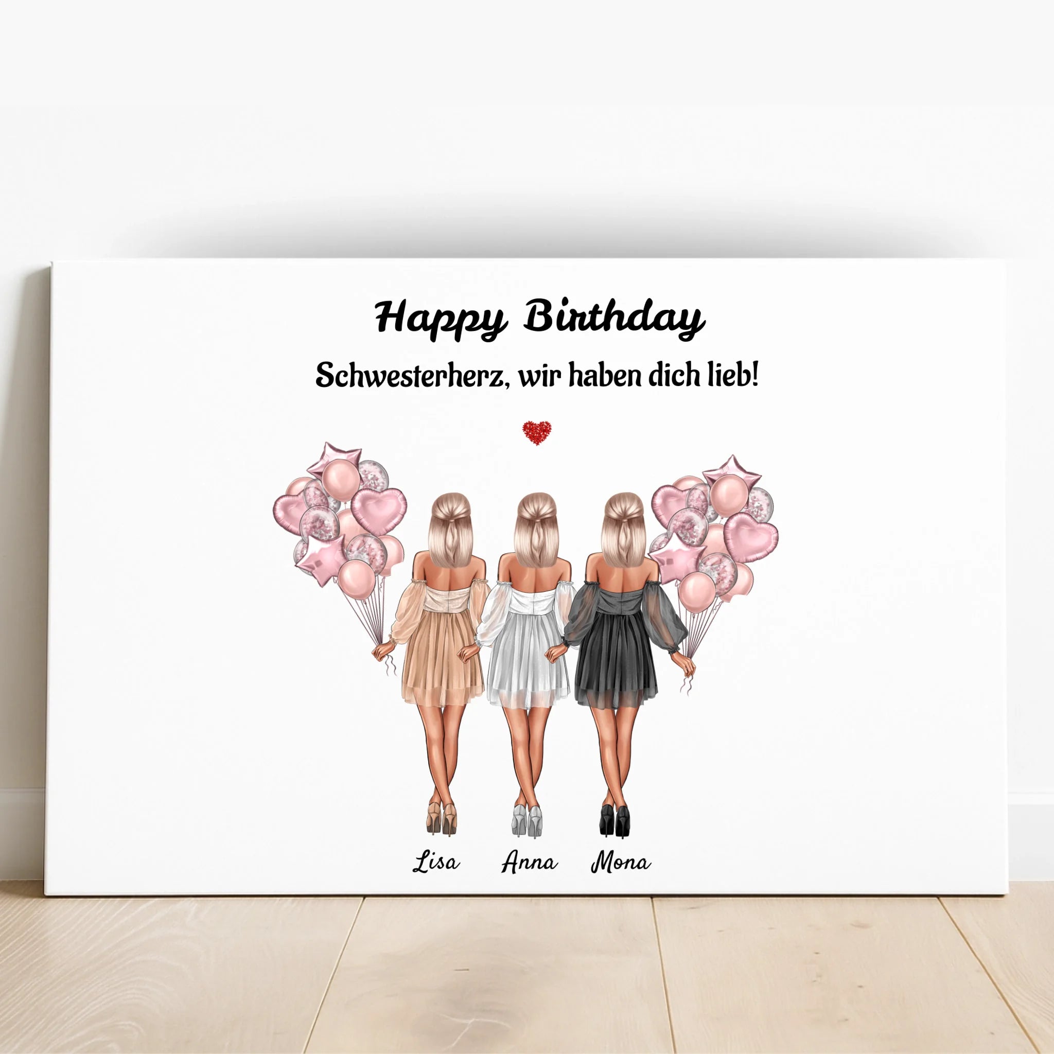 3 Schwester Bild Geschenk persönlich gestalten - Prinolla