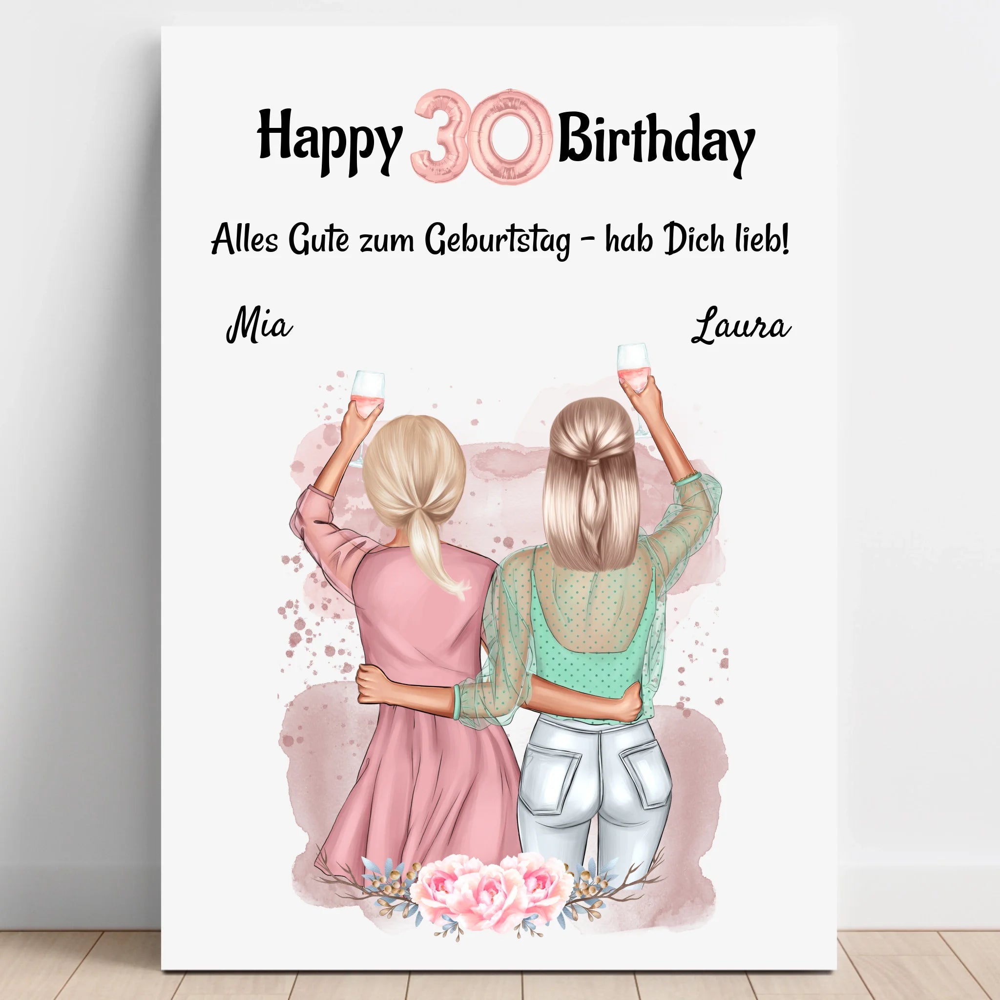 30. Geburtstag beste Freundin Geschenk Poster gestalten - Prinolla