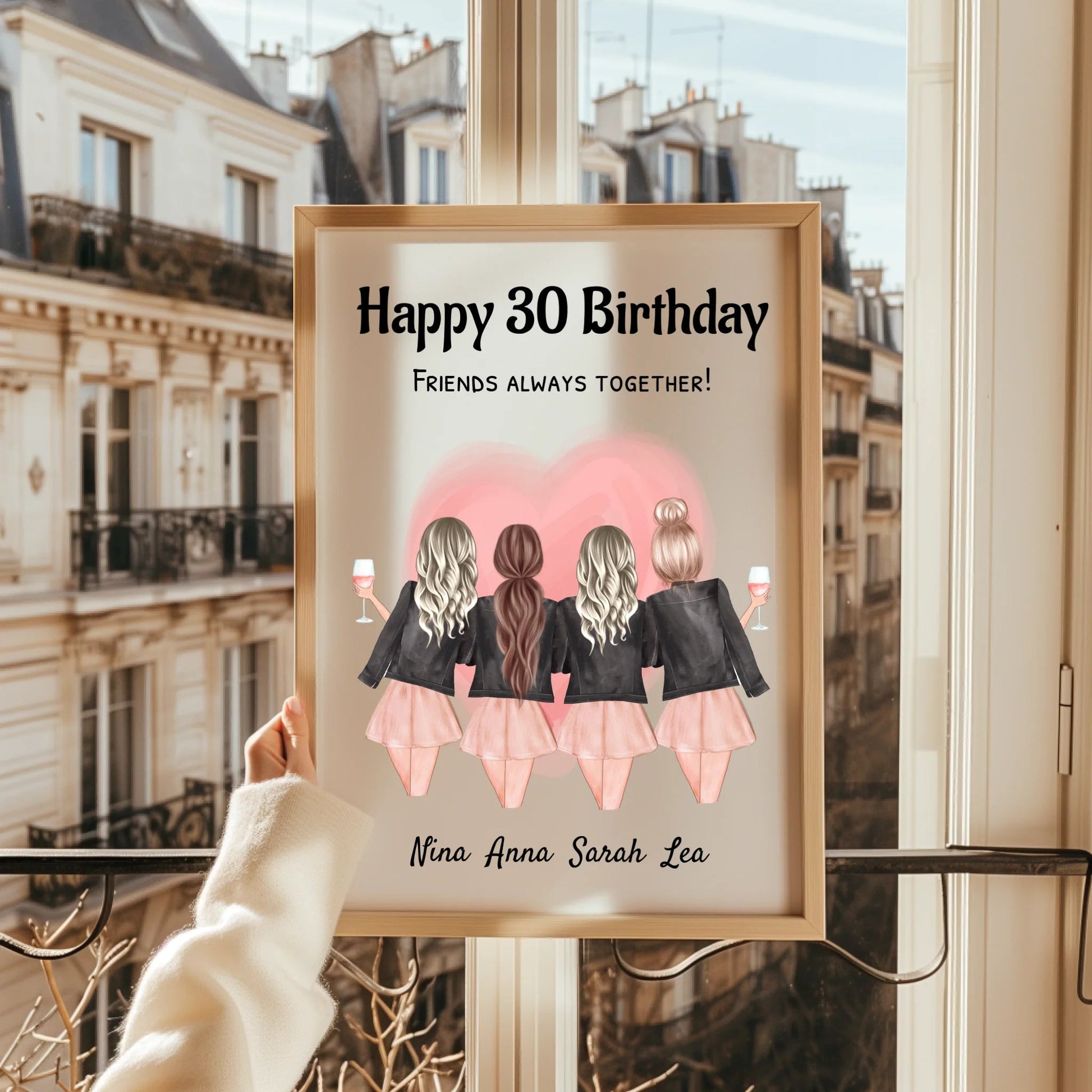 4 beste Freunde Frauen Bild Geburtstagsgeschenk selber gestalten - Prinolla