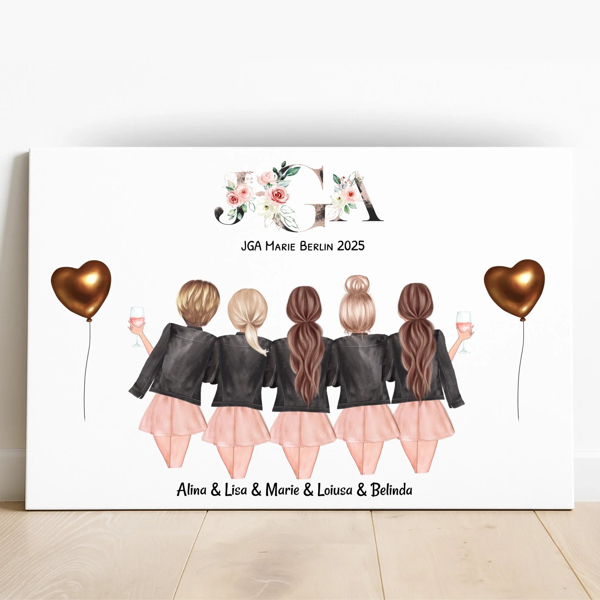 5 Freundin JGA Junggesellinnenabschied Bild Geschenk - Prinolla