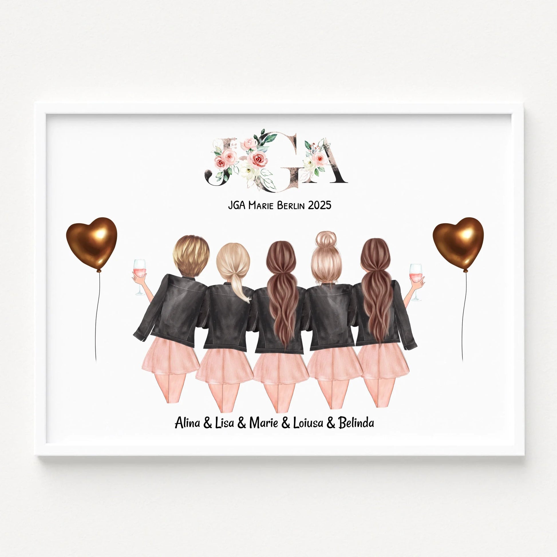 5 Freundin JGA Junggesellinnenabschied Bild Geschenk - Prinolla