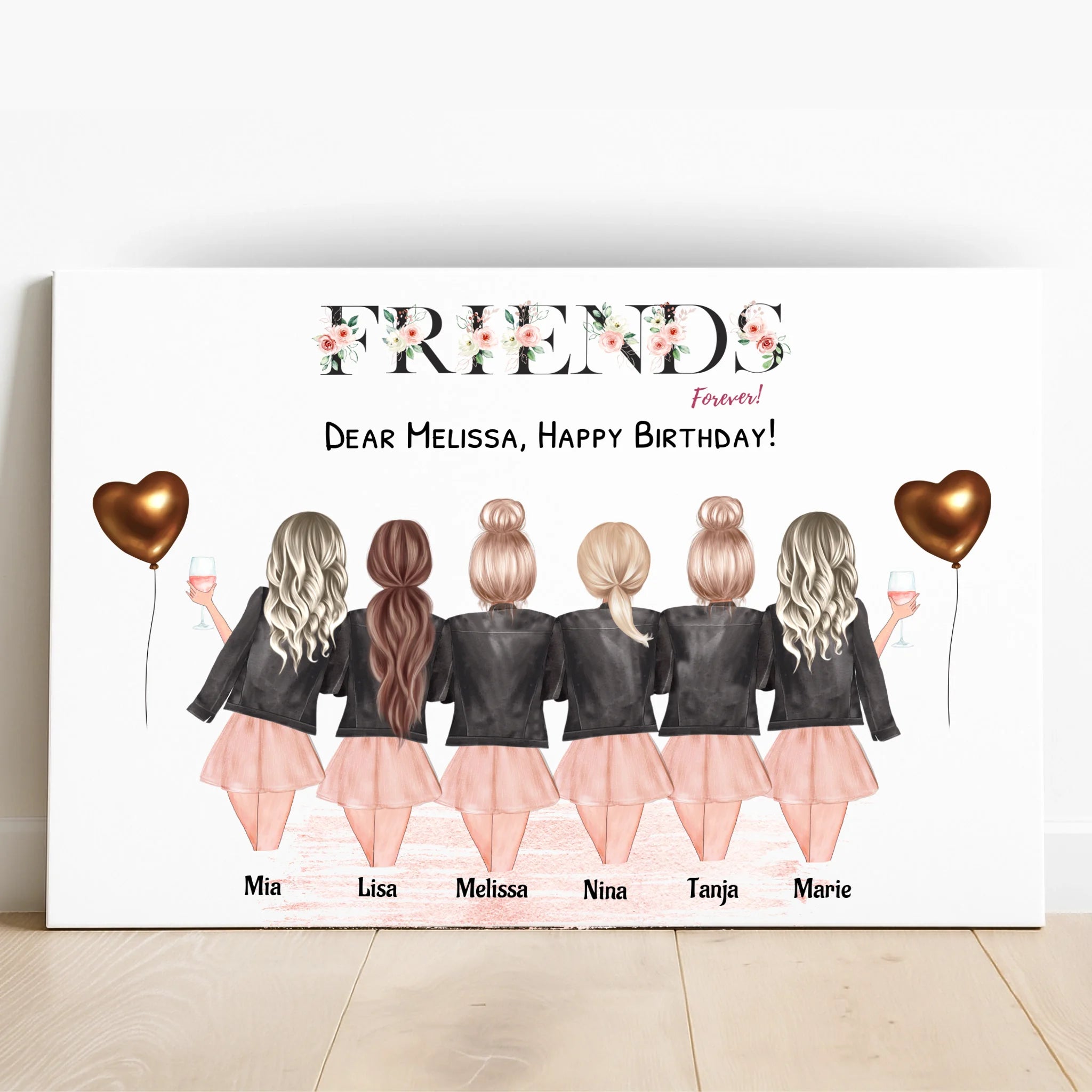 6 Freundinnen Bild Geschenk gestalten - Prinolla