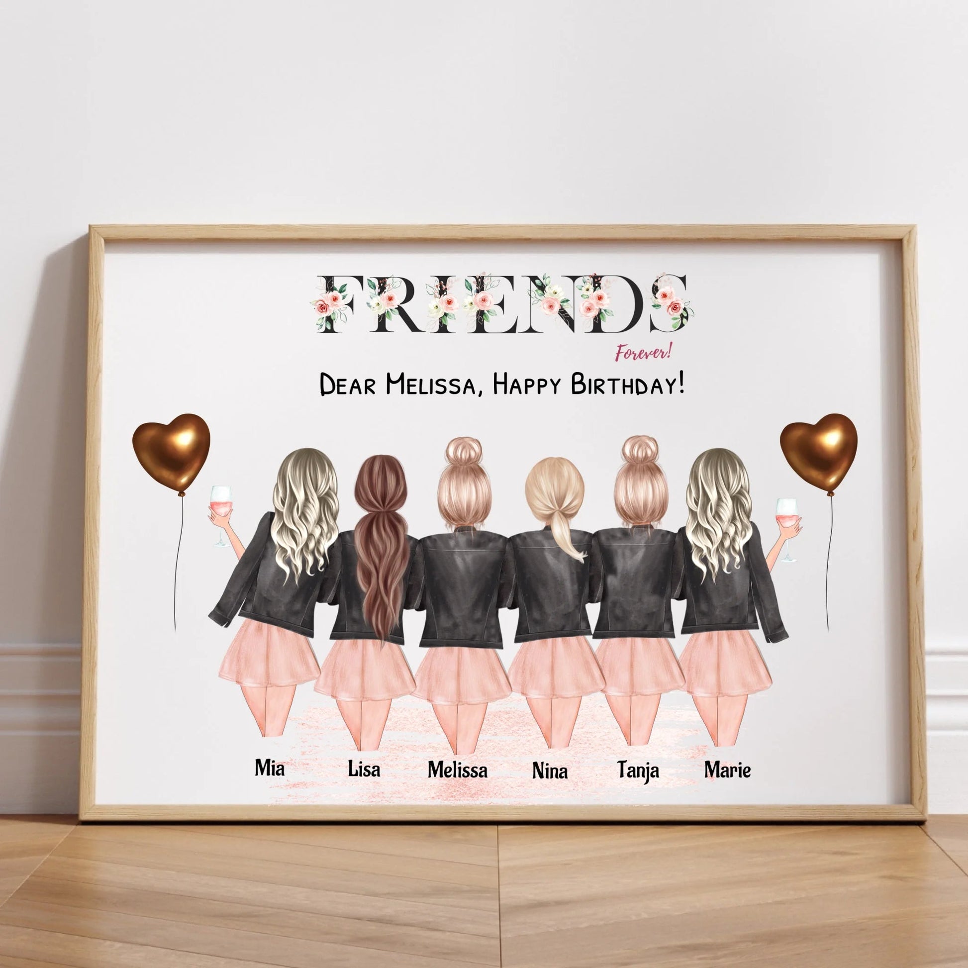 6 Freundinnen Bild Geschenk gestalten - Prinolla