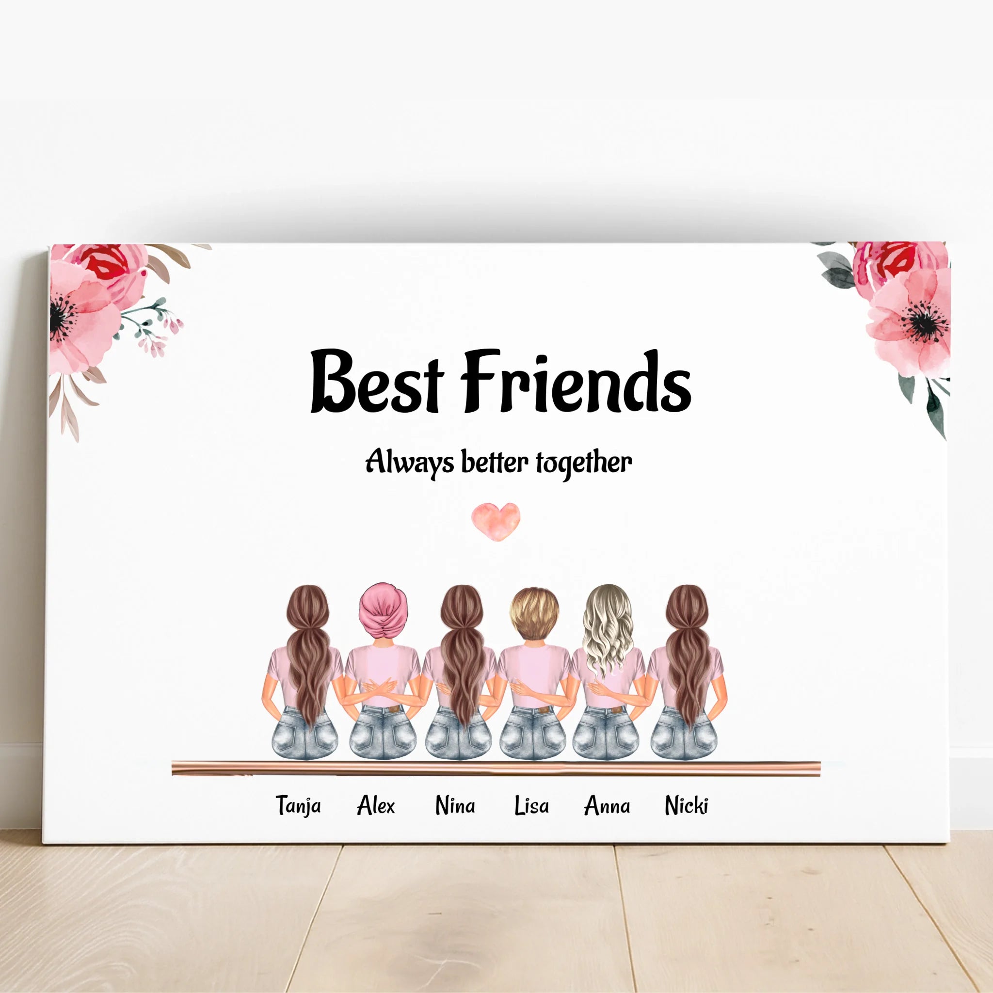 6 Freundinnen Geschenk Bild Junggesellinnenabschied & Geburtstag - Prinolla