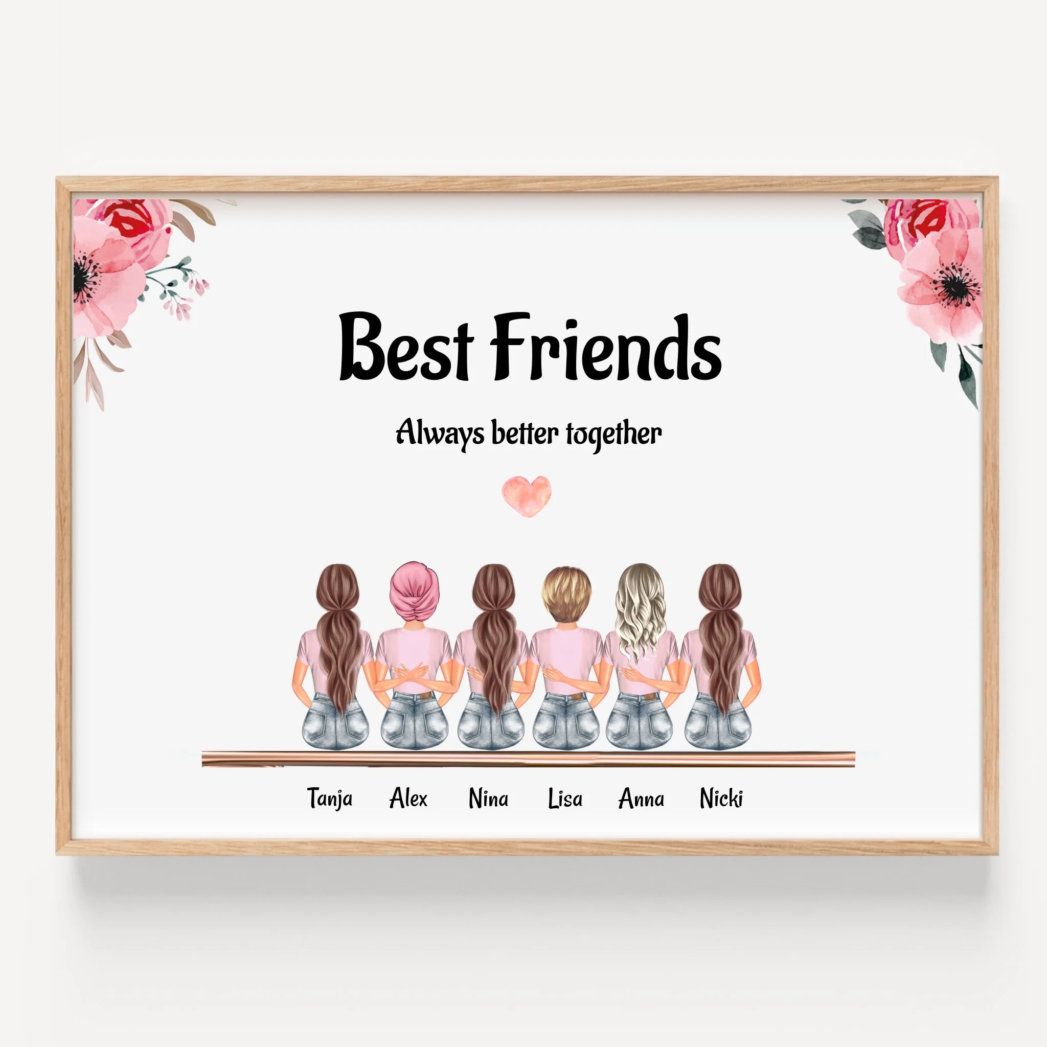 6 Freundinnen Geschenk Bild Junggesellinnenabschied & Geburtstag - Prinolla