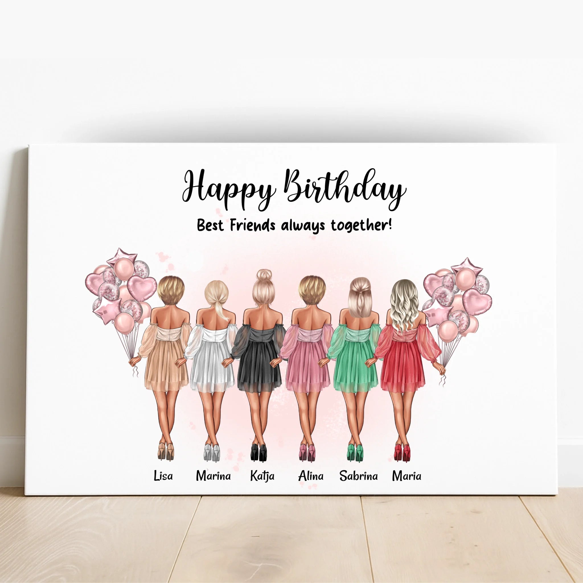 6 Mädchen Poster Geschenk personalisiert gestalten - Prinolla