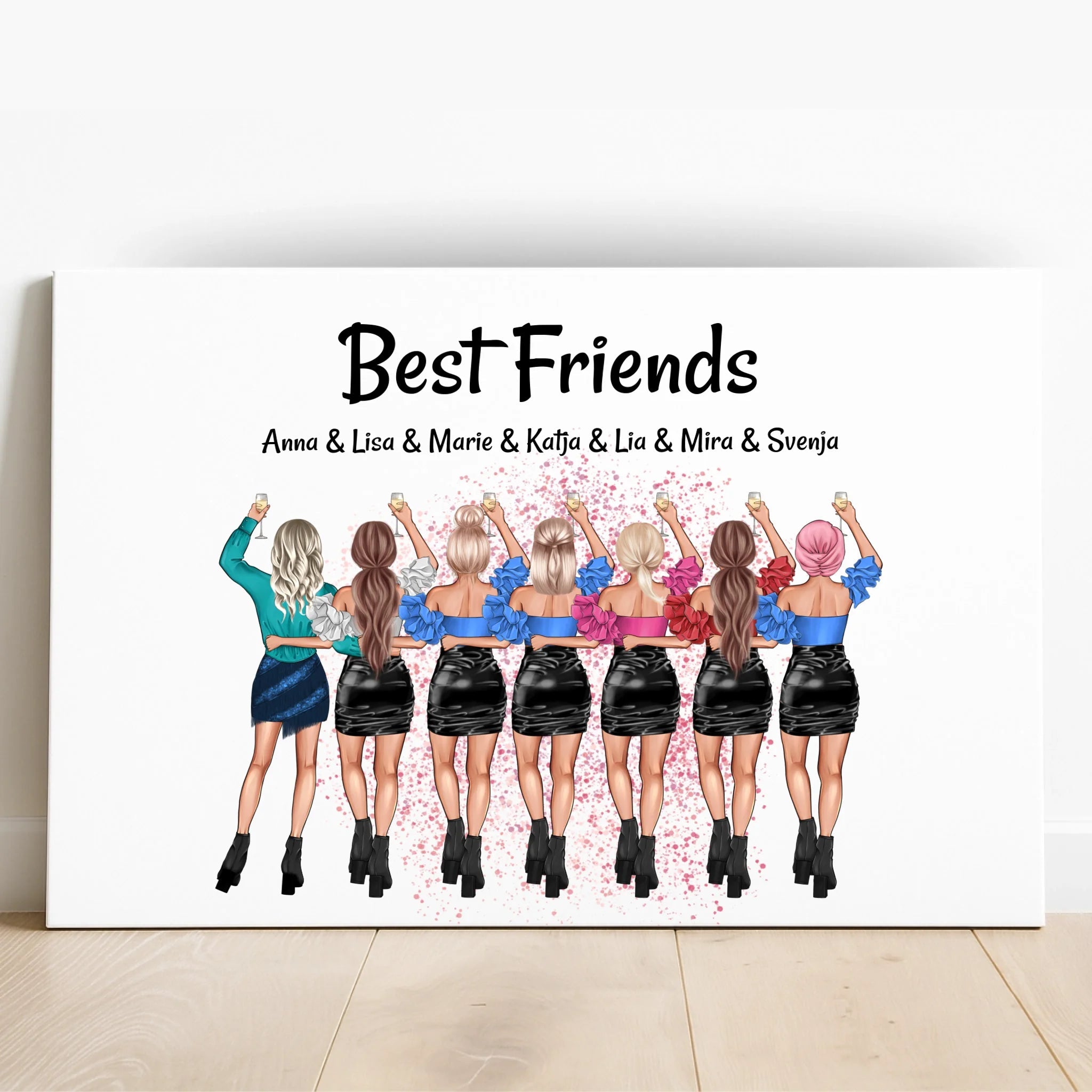 7 Frauen Freunde Poster Geschenk personalisiert - Prinolla