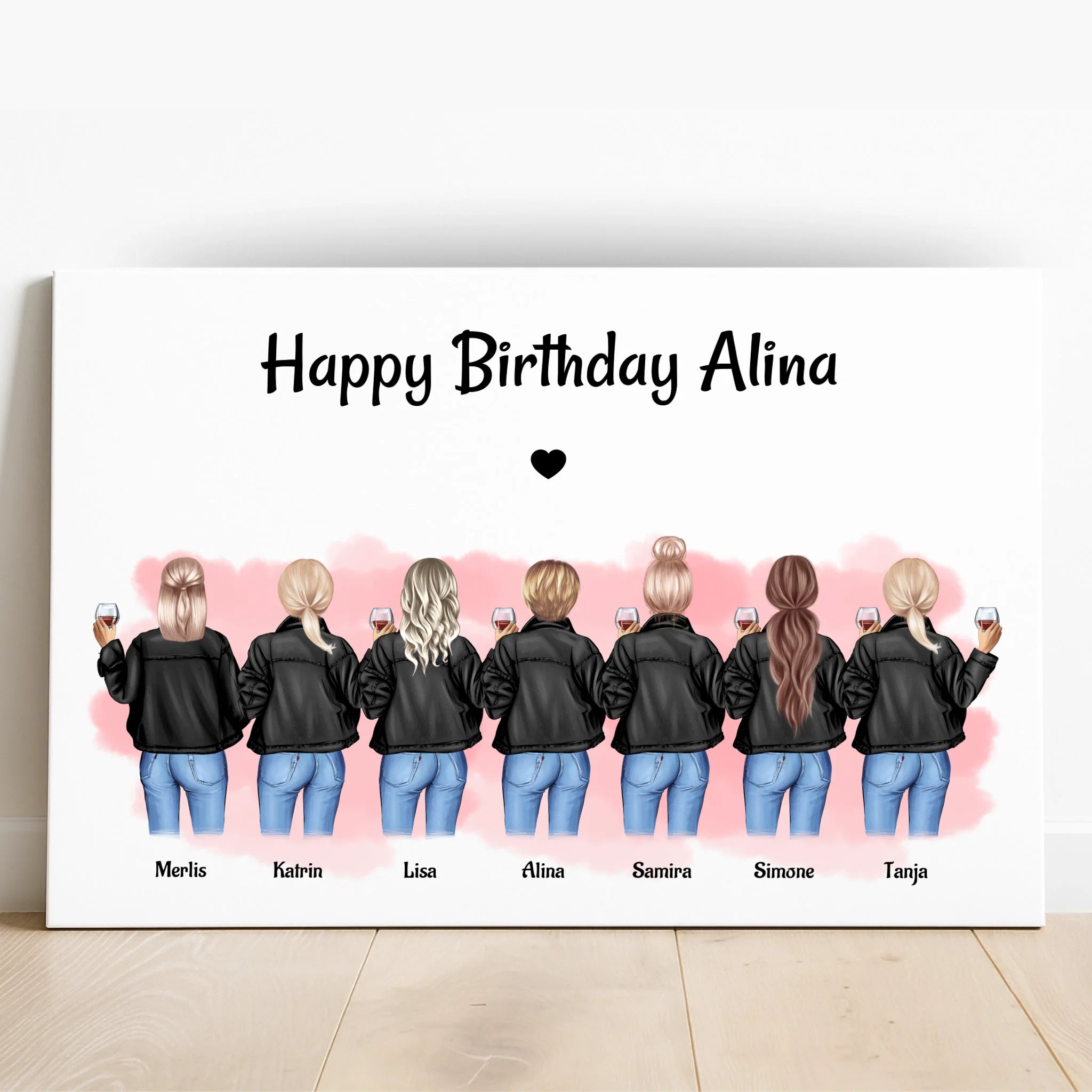 7 Freundinnen Poster Geschenk personalisiert - Prinolla