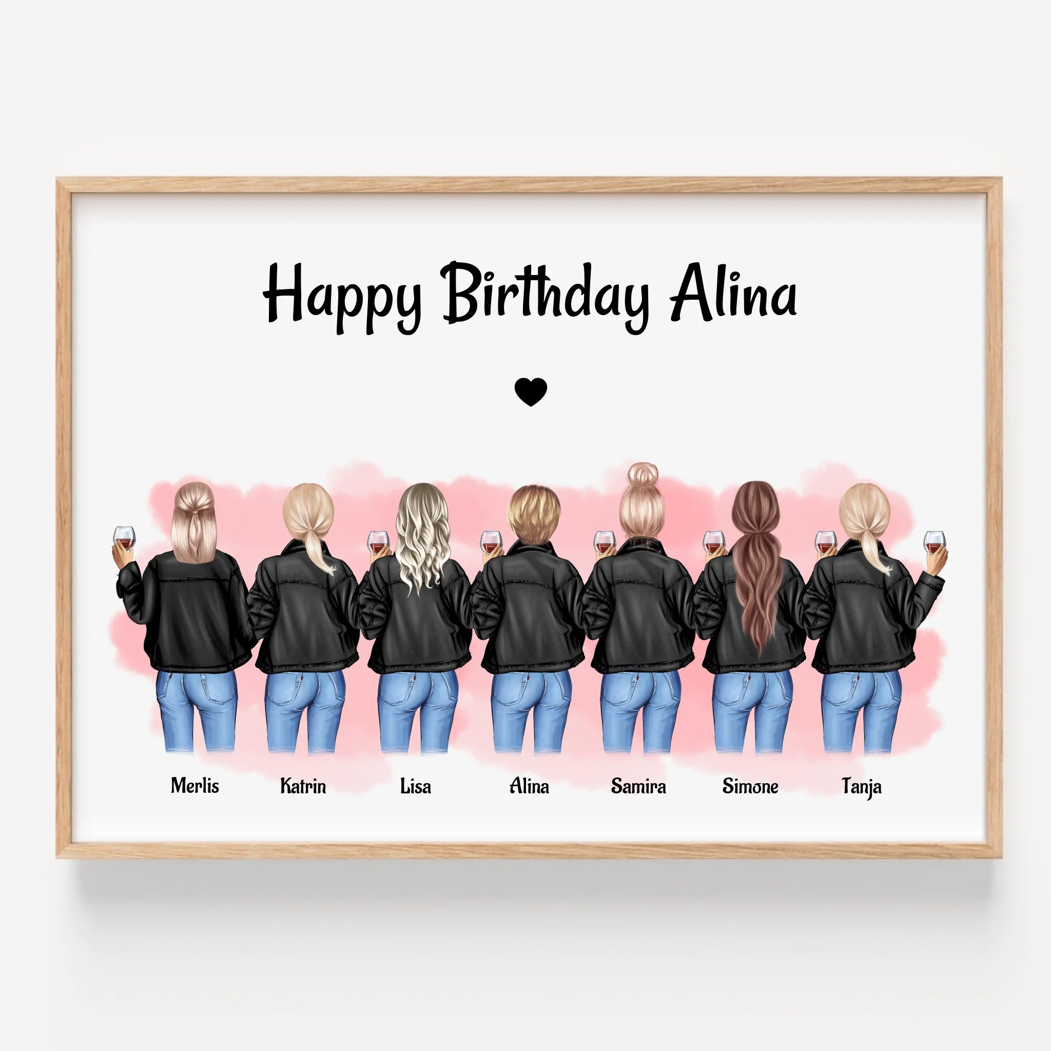 7 Freundinnen Poster Geschenk personalisiert - Prinolla