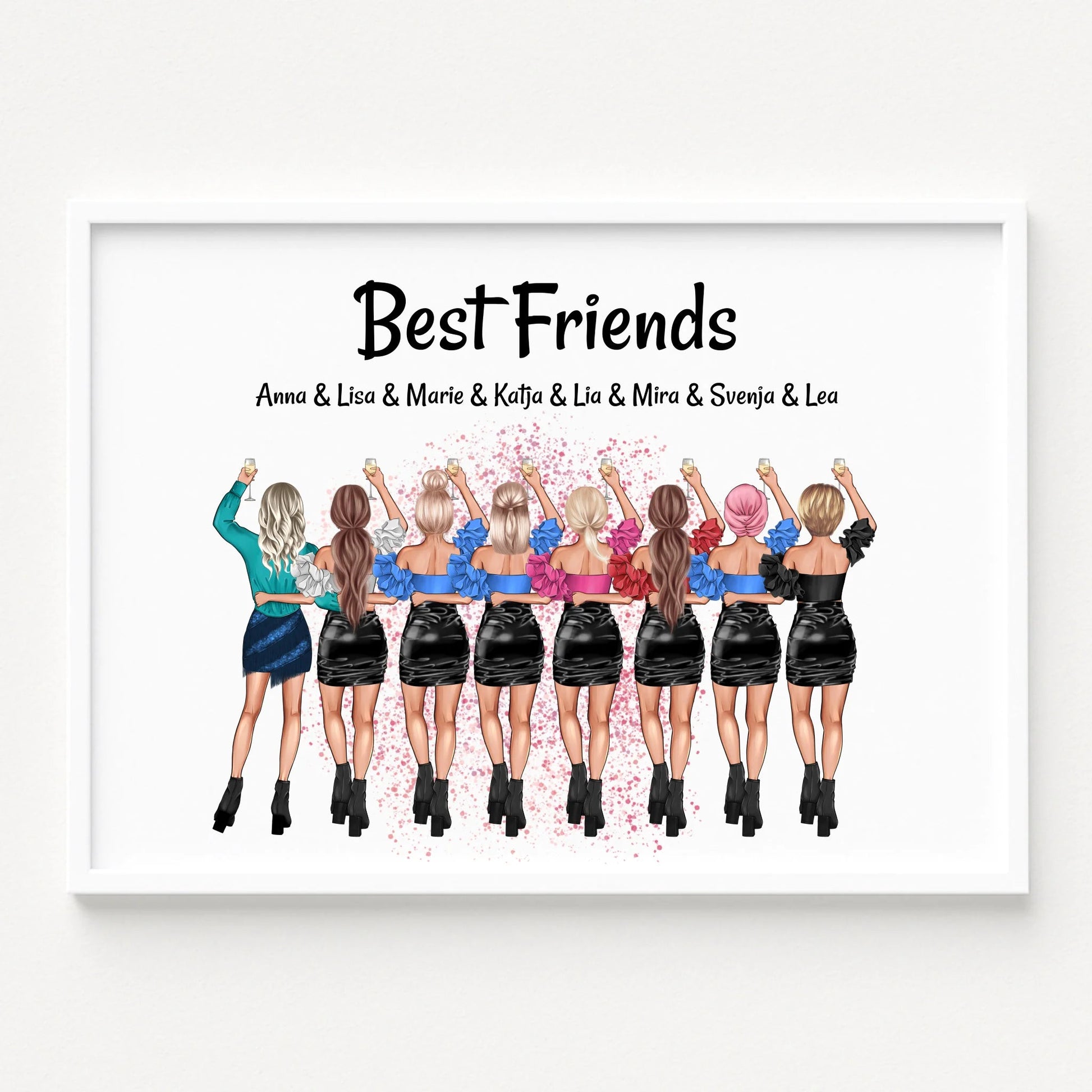 8 Freunde Frauen Bild Geschenk gestalten - Prinolla