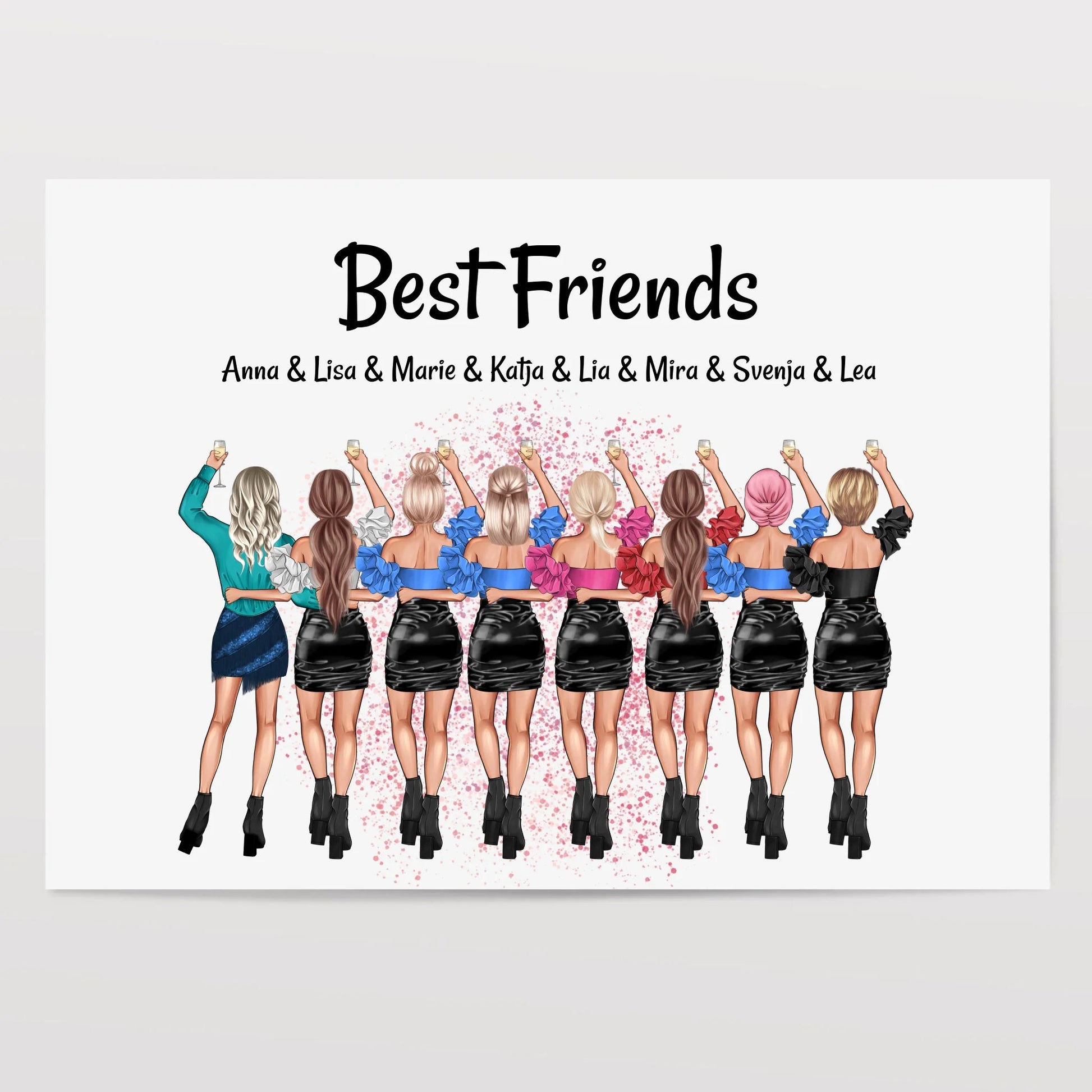 8 Freunde Frauen Bild Geschenk gestalten - Prinolla
