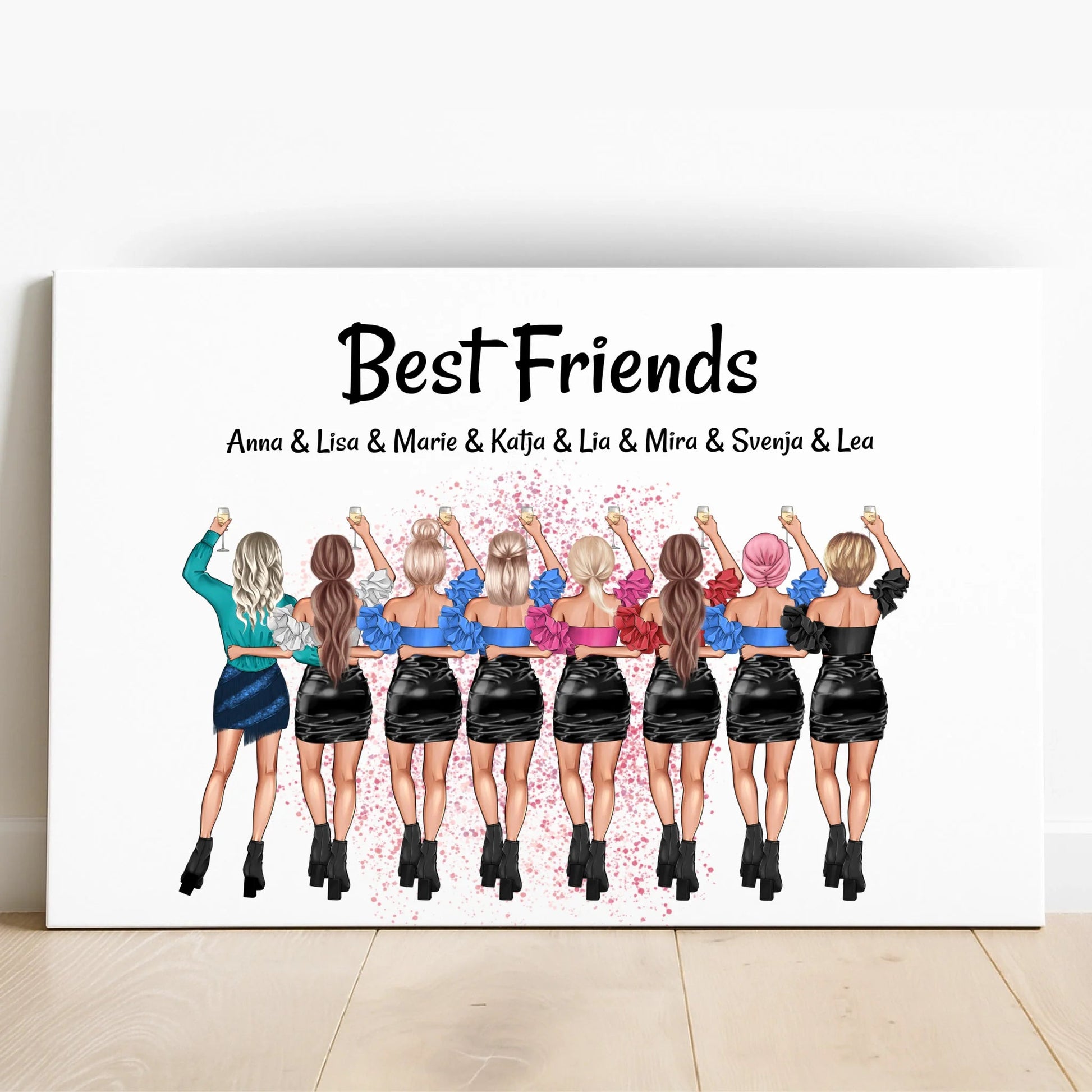 8 Freunde Frauen Bild Geschenk gestalten - Prinolla