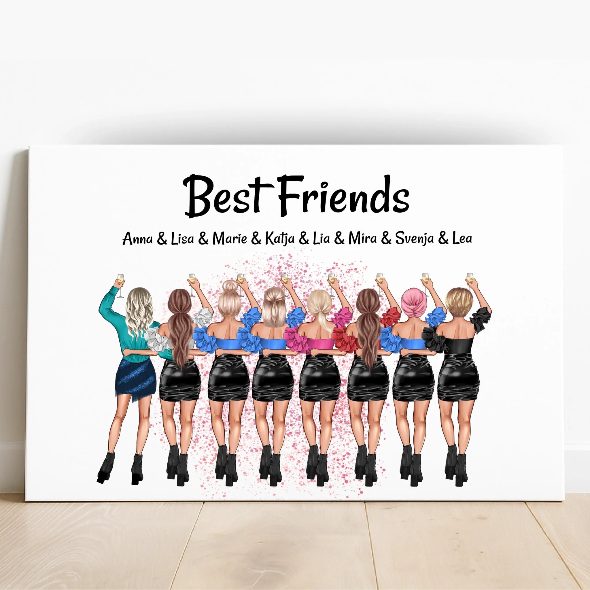 8 Freunde Frauen Bild Geschenk gestalten - Prinolla