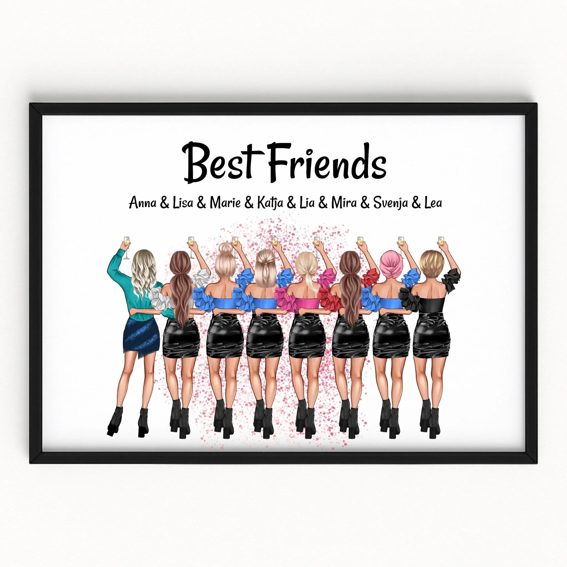 8 Freunde Frauen Bild Geschenk gestalten - Prinolla