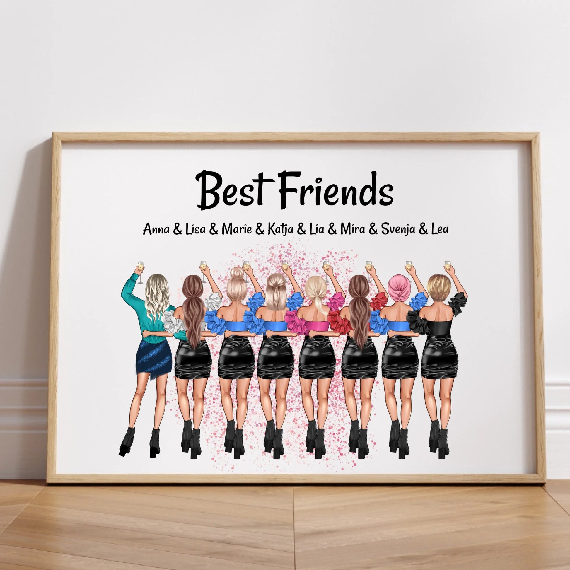 8 Freunde Frauen Bild Geschenk gestalten - Prinolla
