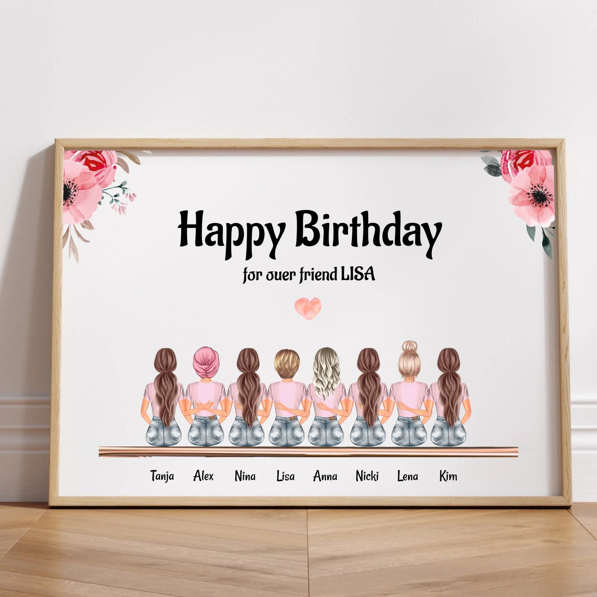 8 Mädchen Geschenk Bild personalisiert - Prinolla