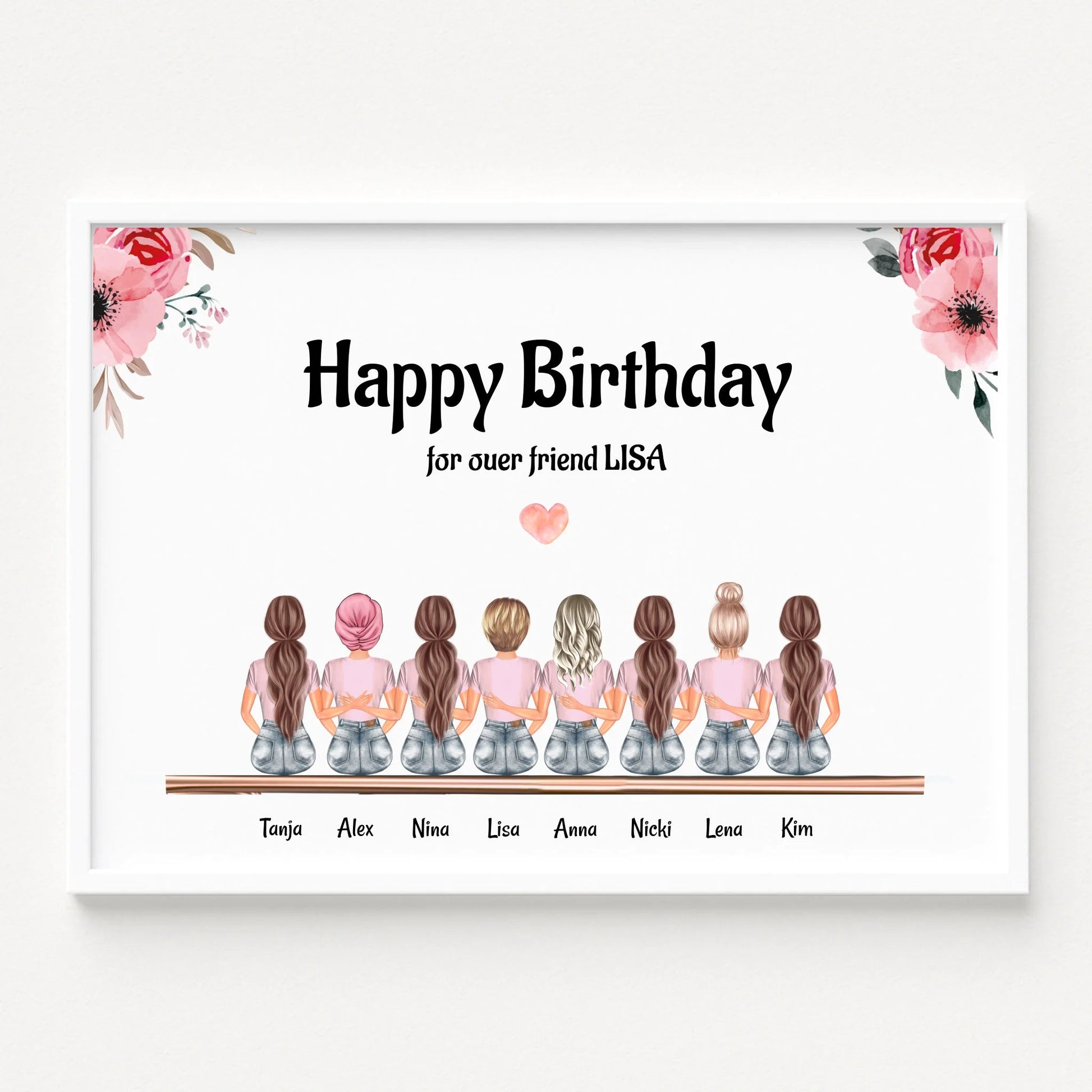 8 Mädchen Geschenk Bild personalisiert - Prinolla