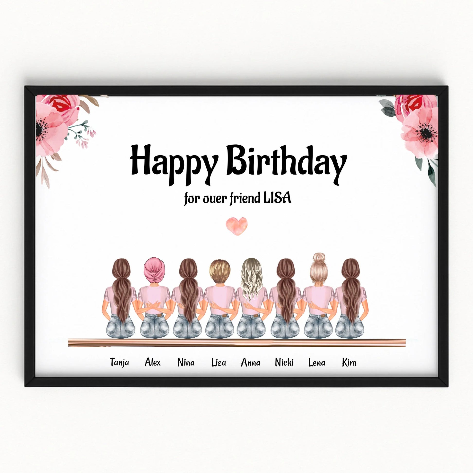 8 Mädchen Geschenk Bild personalisiert - Prinolla