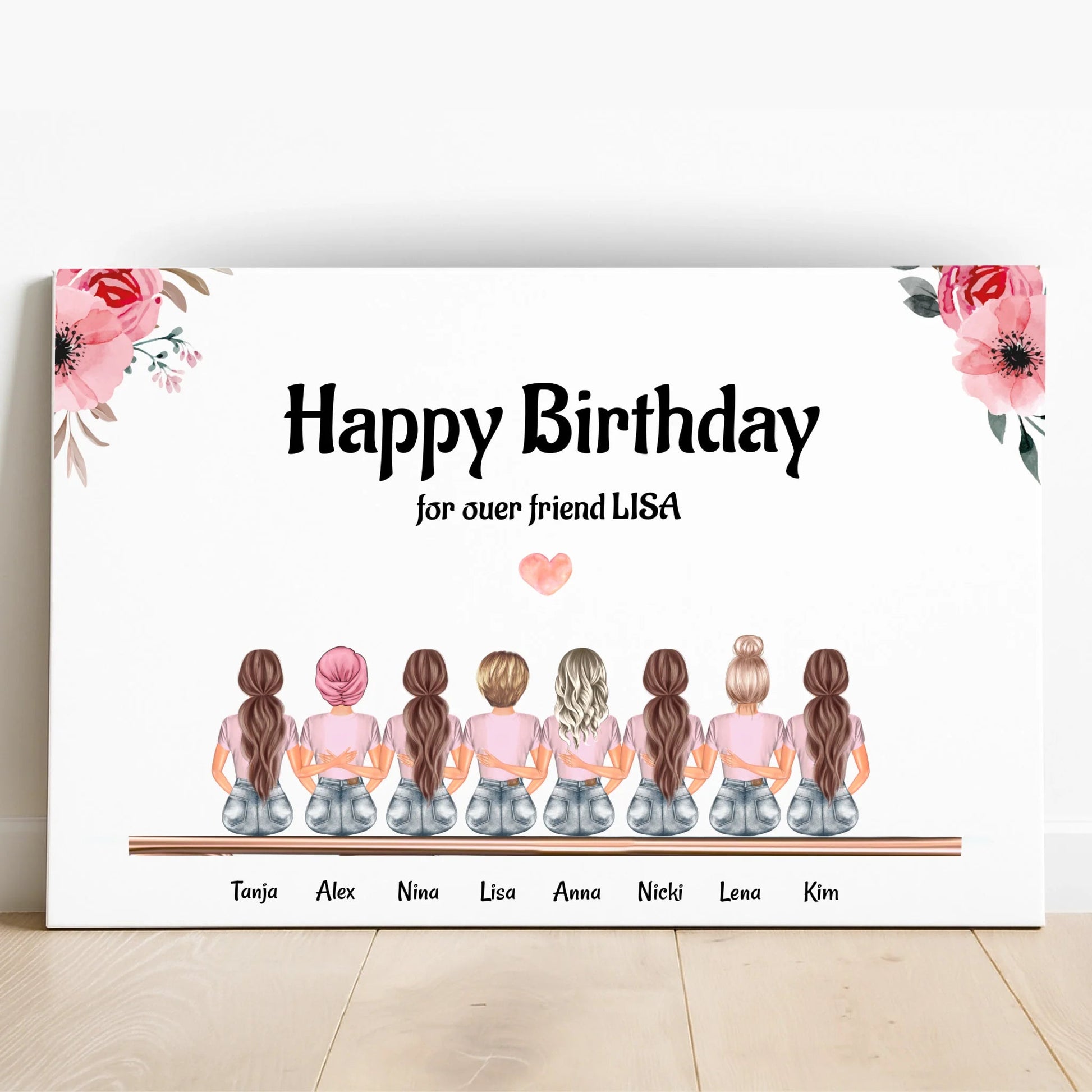 8 Mädchen Geschenk Bild personalisiert - Prinolla