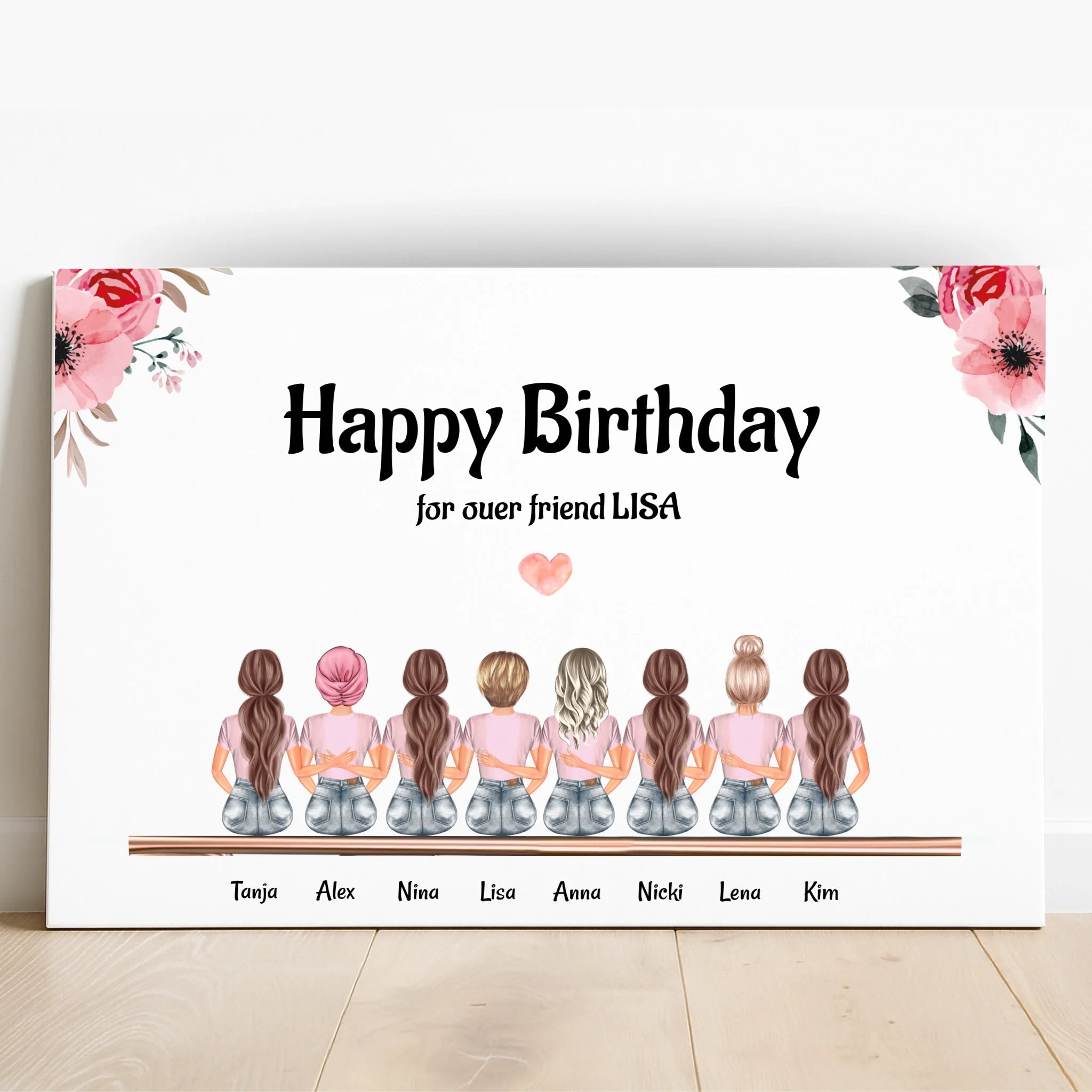 8 Mädchen Geschenk Bild personalisiert - Prinolla