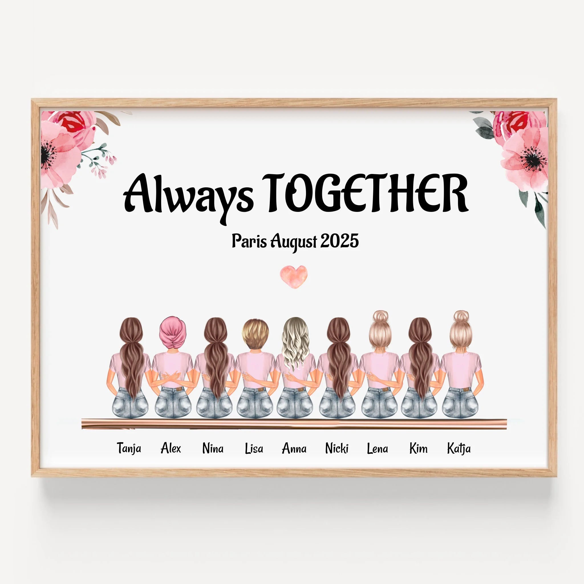 9 Mädchen Illustration Poster Geschenk gestalten - Prinolla