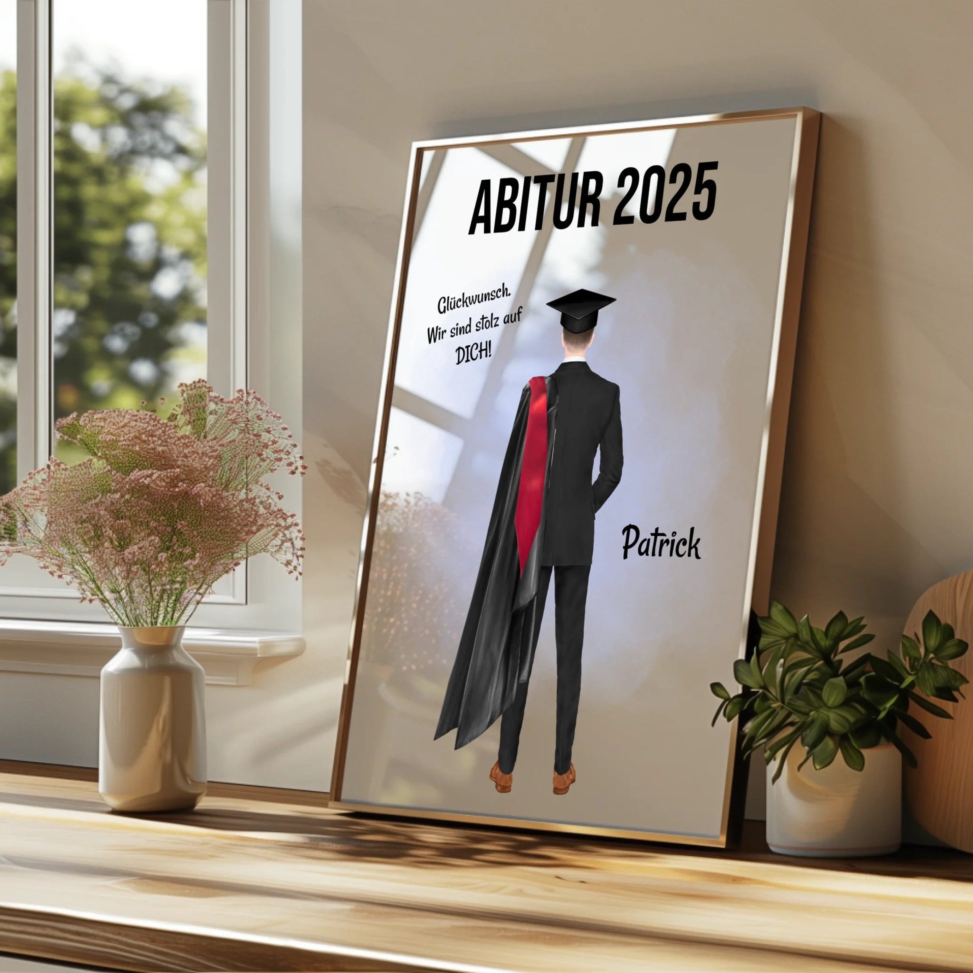 Abitur bestanden Bild Geschenk Mann personalisieren - Prinolla