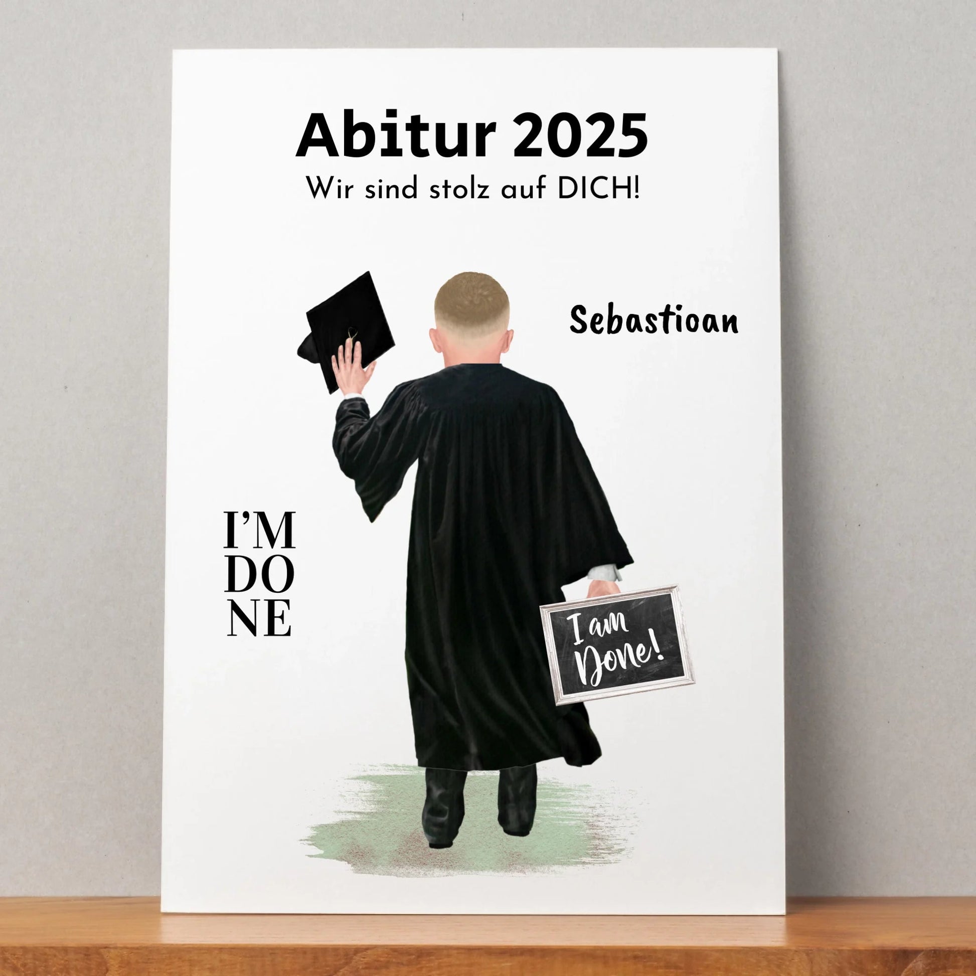 Abitur Geschenk Sohn Poster personalisiert - Prinolla