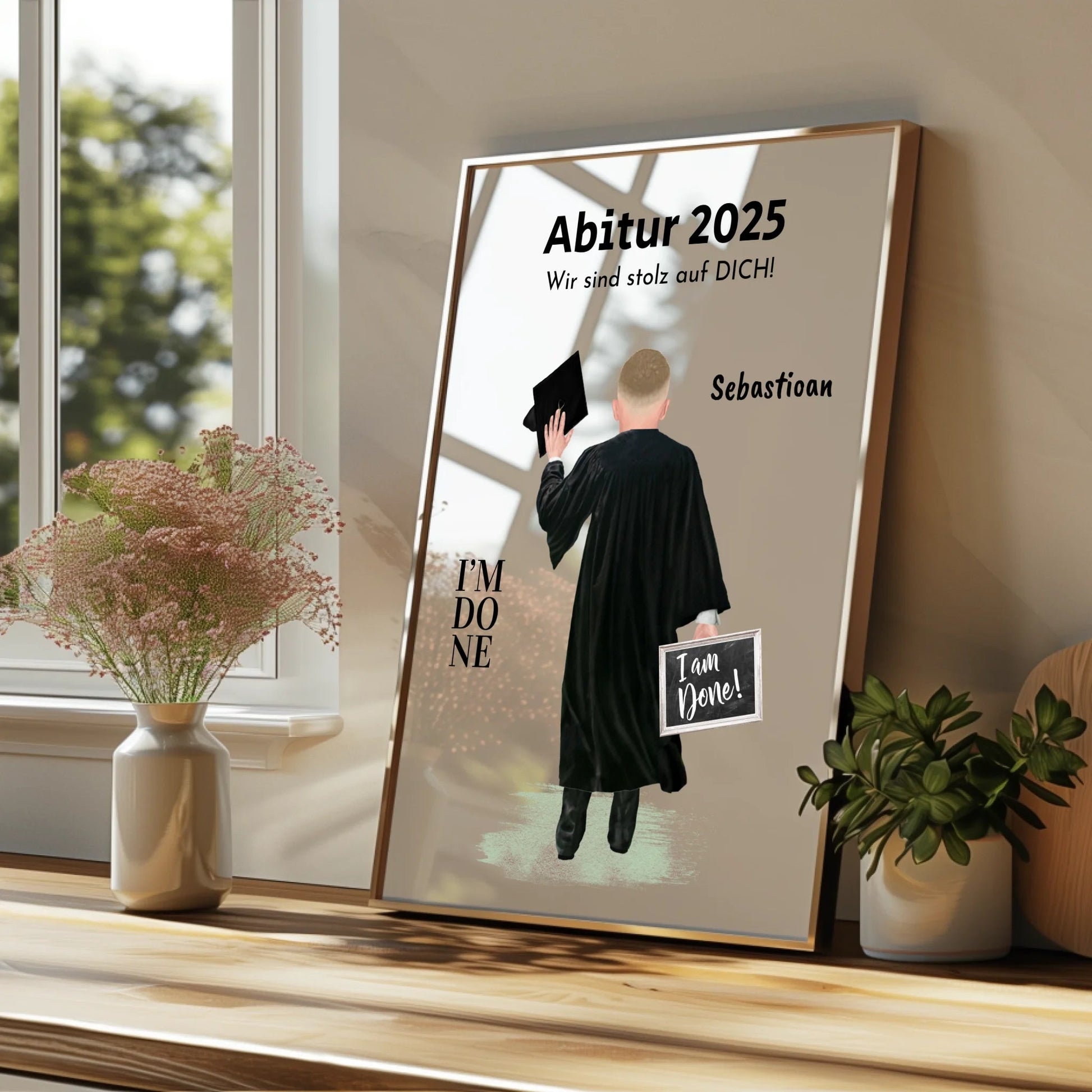 Abitur Geschenk Sohn Poster personalisiert - Prinolla