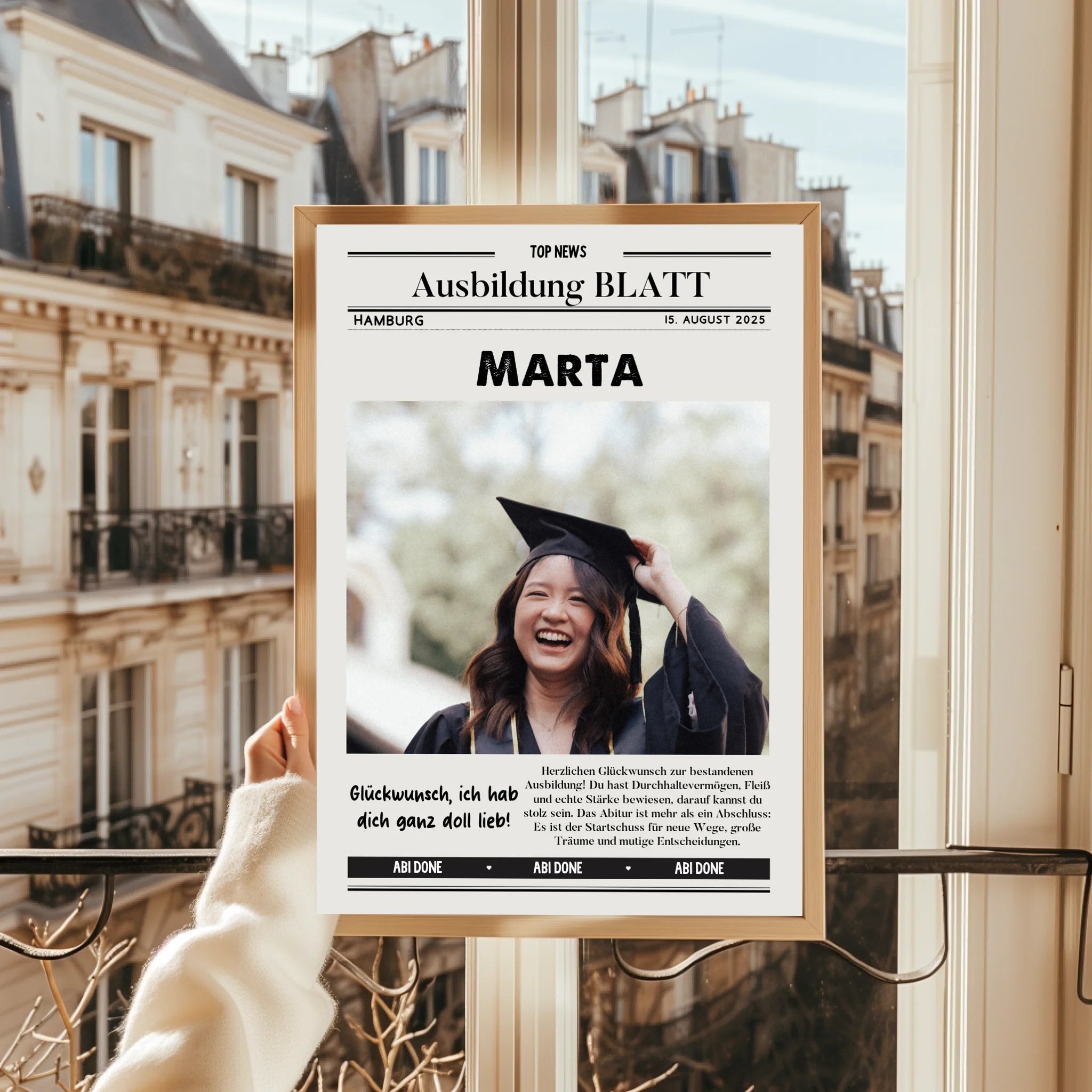 Ausbildung bestanden Geschenk Foto Poster personalisiert - Prinolla