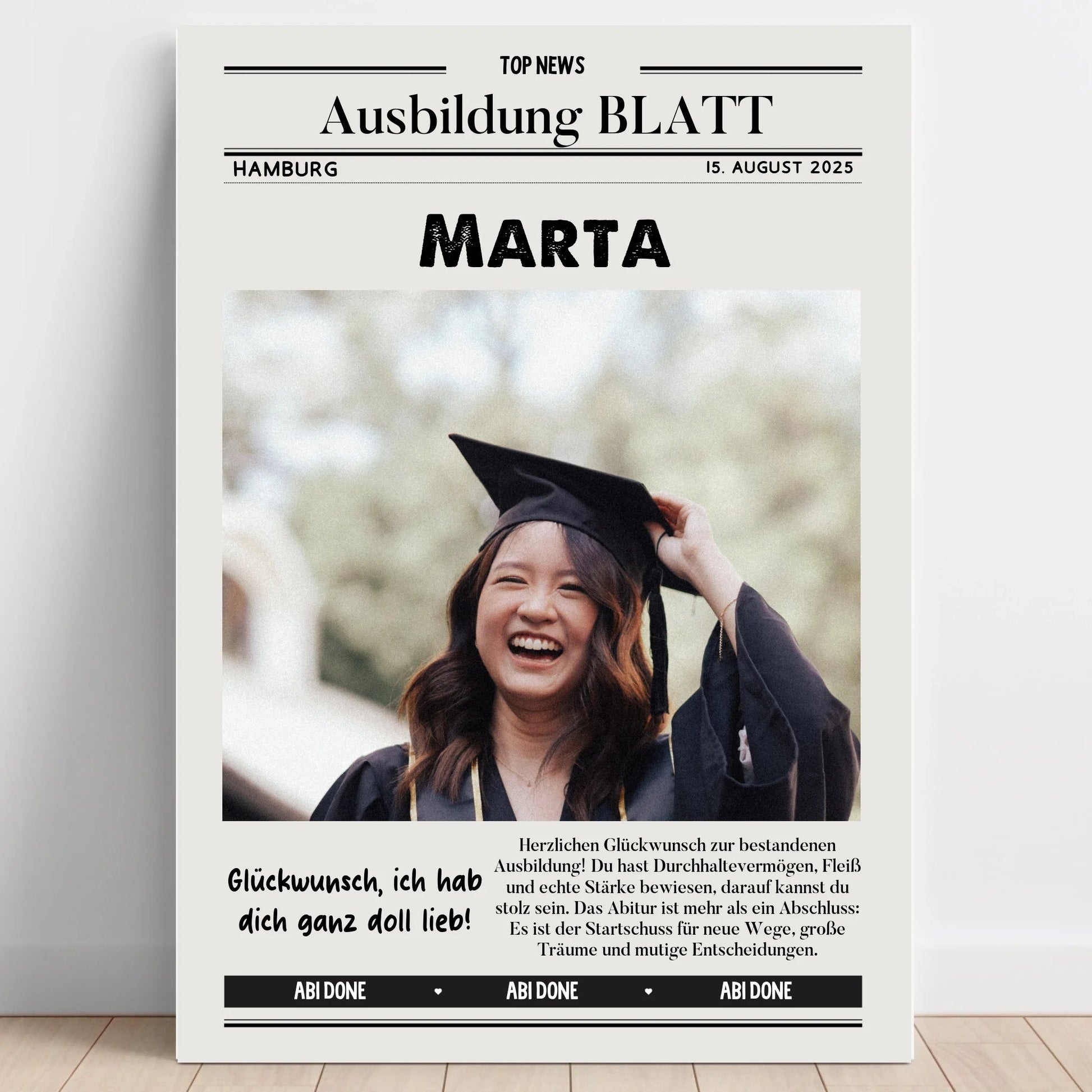 Ausbildung bestanden Geschenk Foto Poster personalisiert - Prinolla