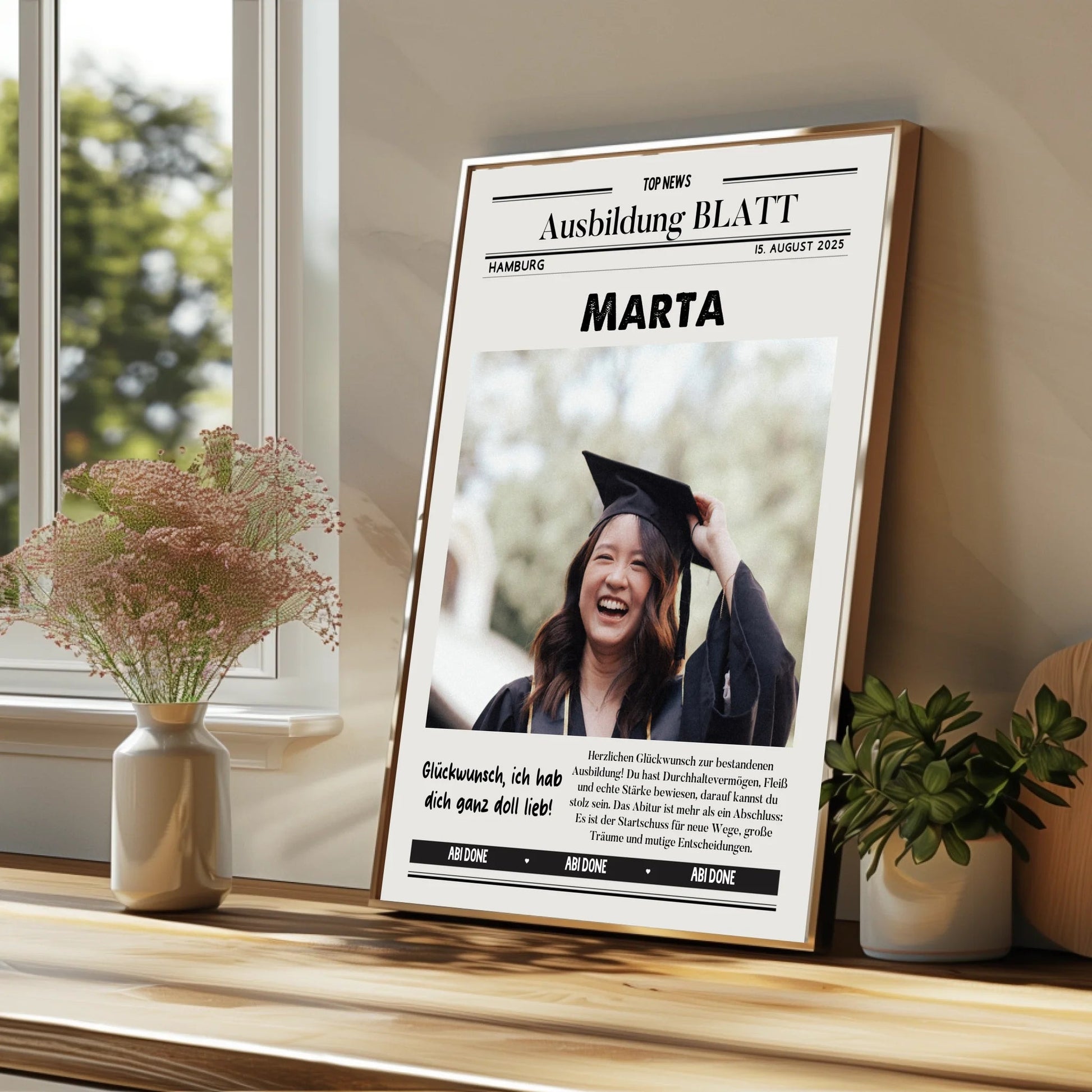 Ausbildung bestanden Geschenk Foto Poster personalisiert - Prinolla