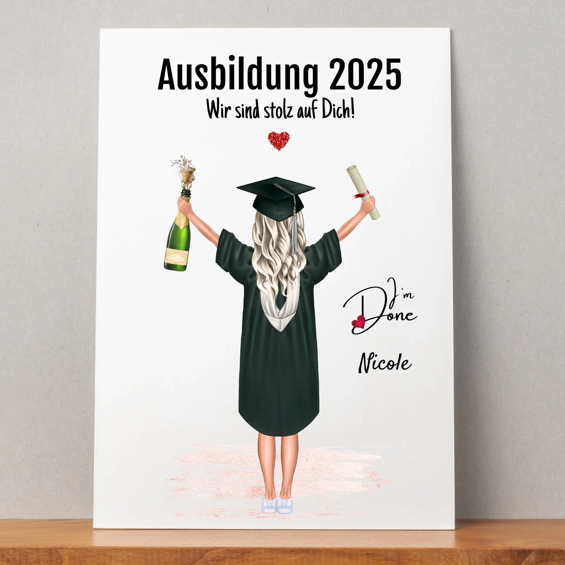 Ausbildung bestanden Poster Geschenk personalisiert - Prinolla