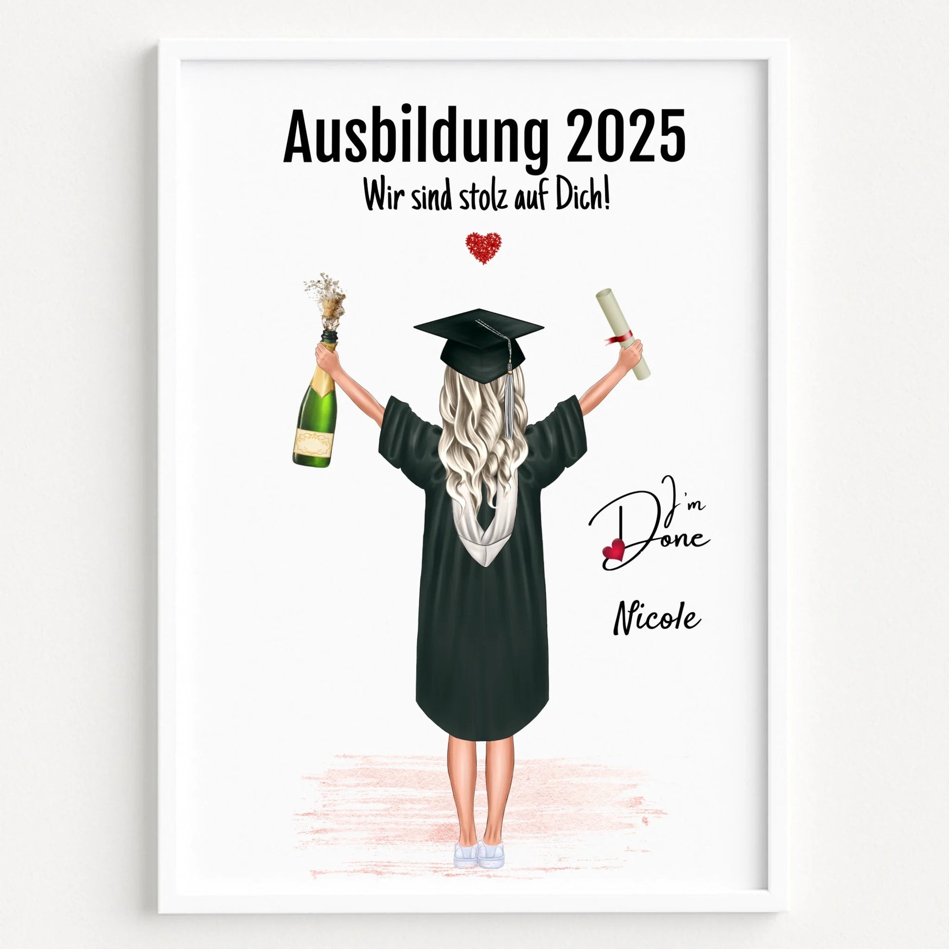 Ausbildung bestanden Poster Geschenk personalisiert - Prinolla