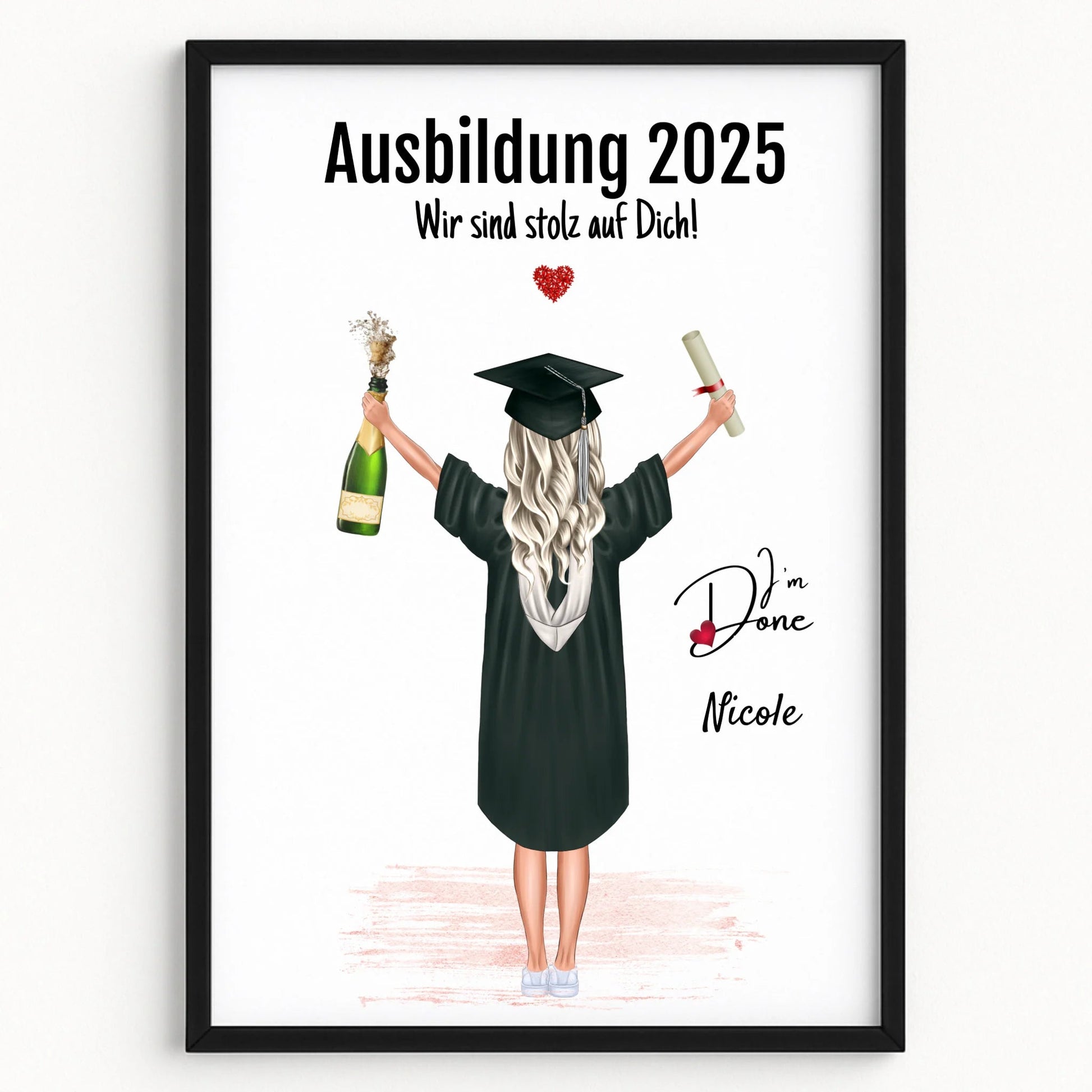 Ausbildung bestanden Poster Geschenk personalisiert - Prinolla