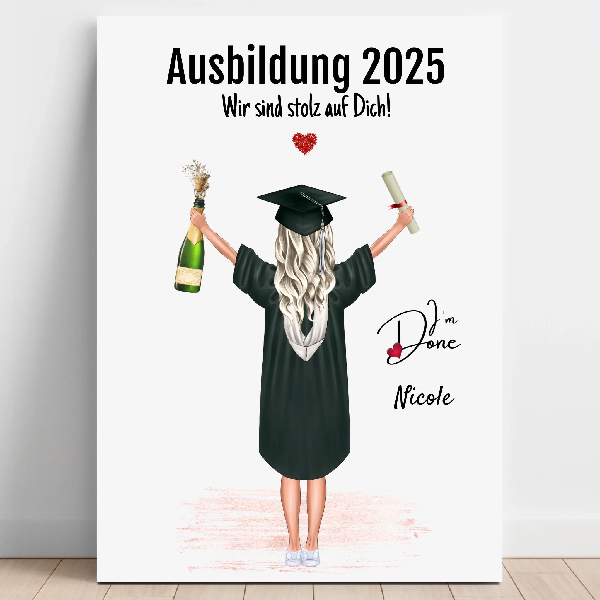 Ausbildung bestanden Poster Geschenk personalisiert - Prinolla